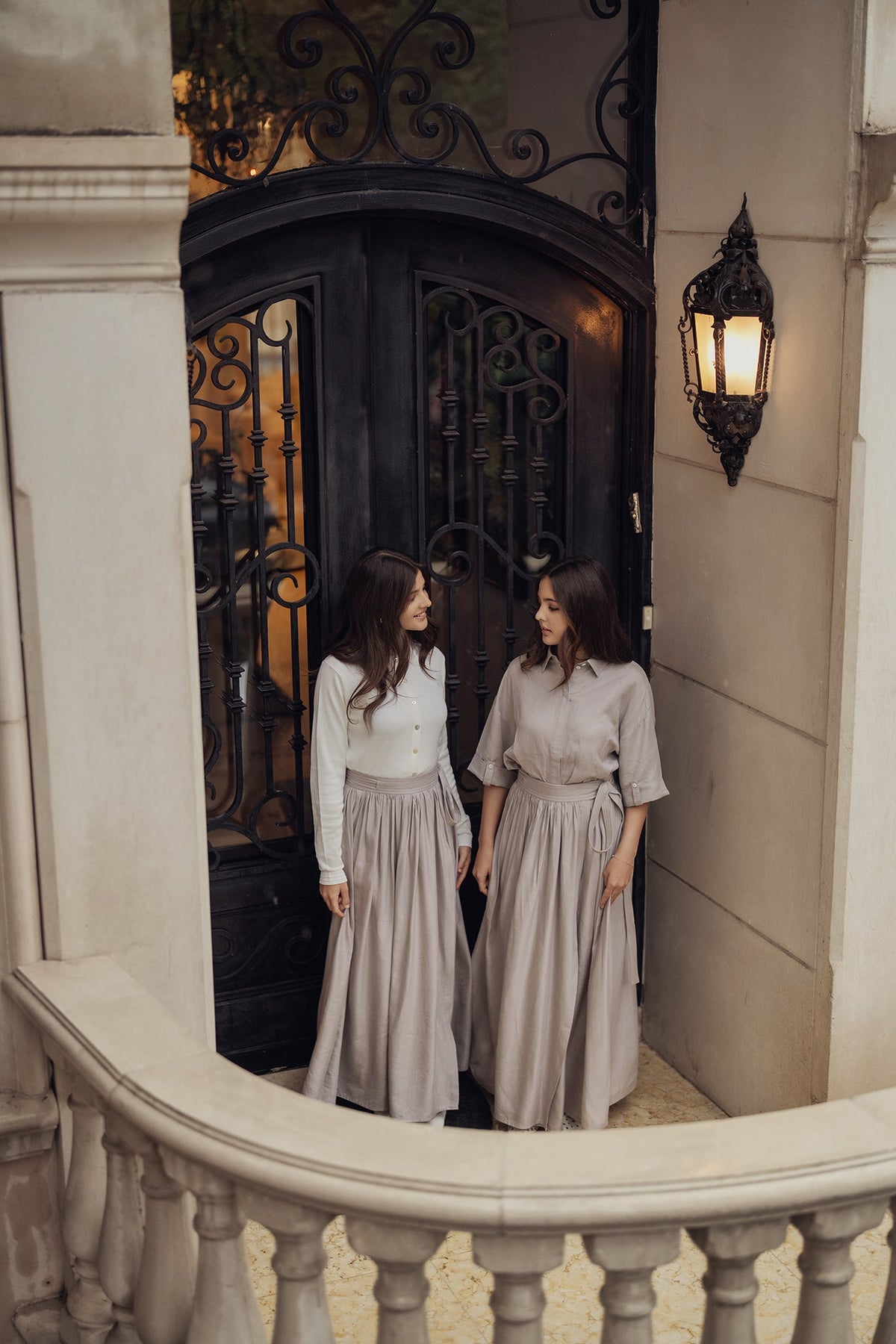 Belted Wrap Skirt - Grey - shopndotm - Young Adult/Women Clothing