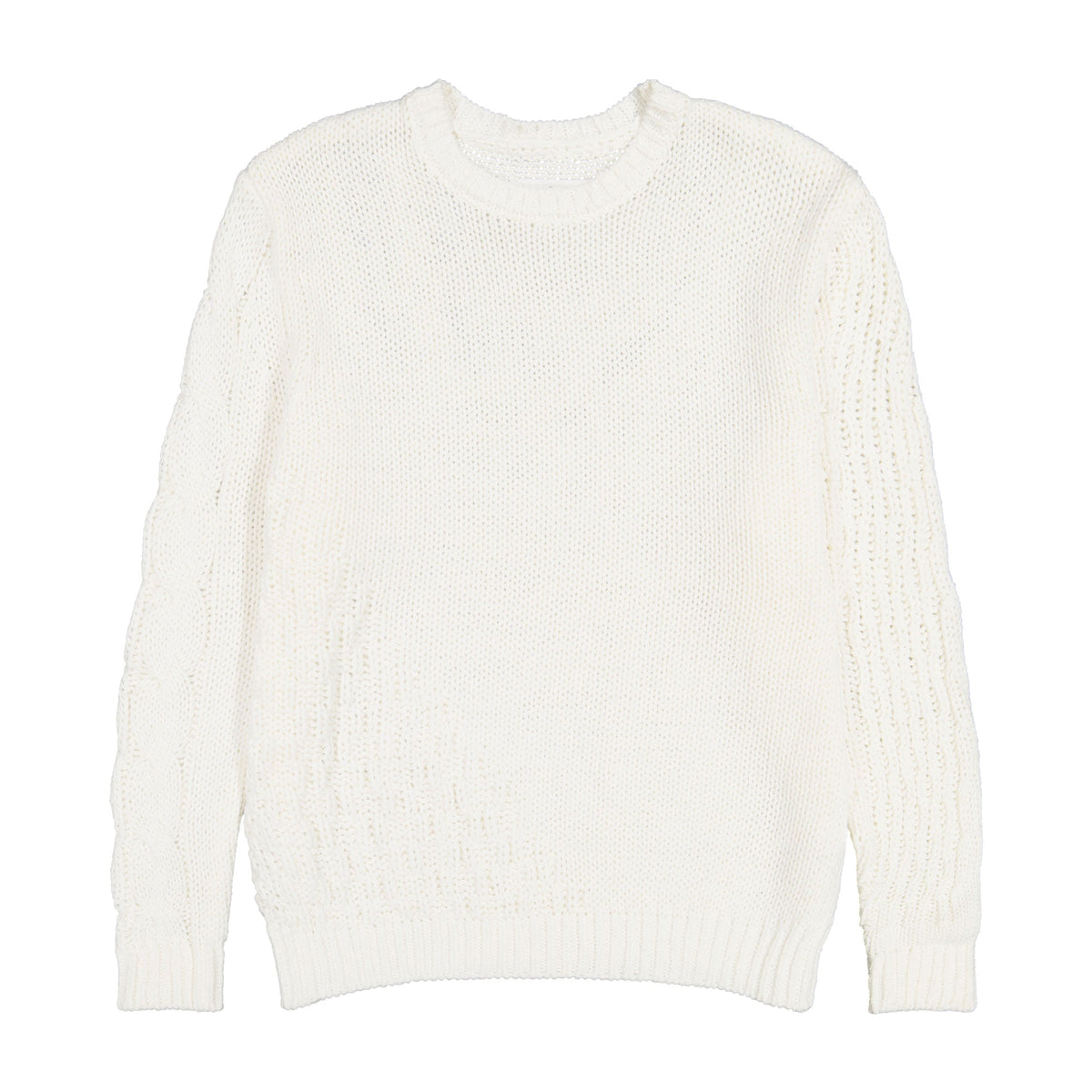 Cable Sweater - White - shopndotm - Teen Clothing