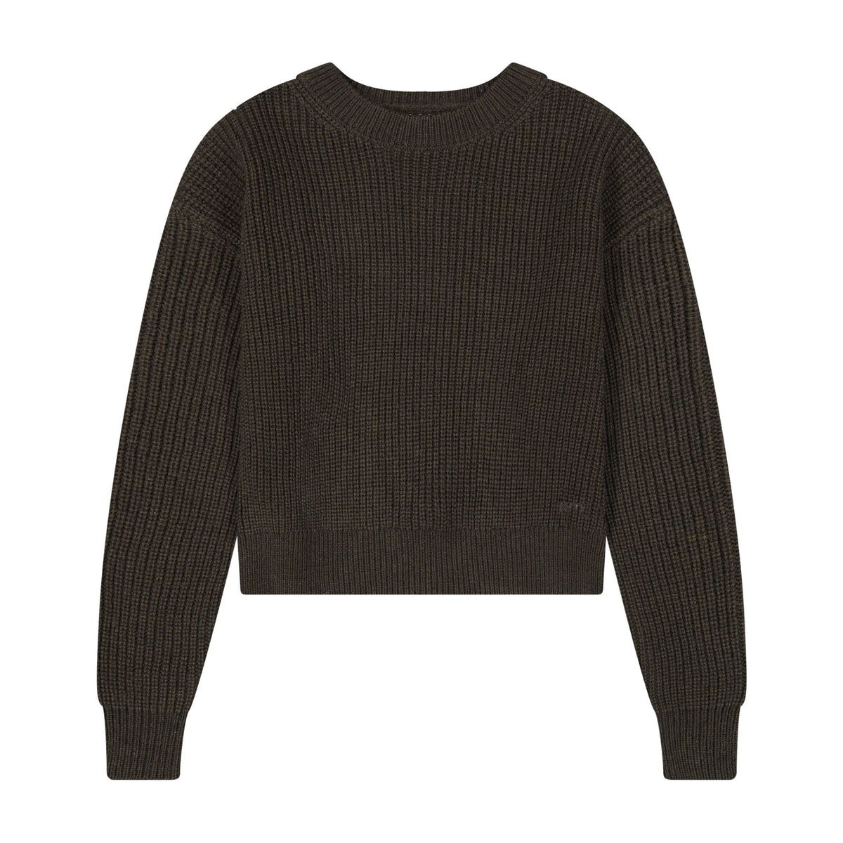 Chunky Knit Crewneck Sweater - Black - shopndotm - Teen Clothing