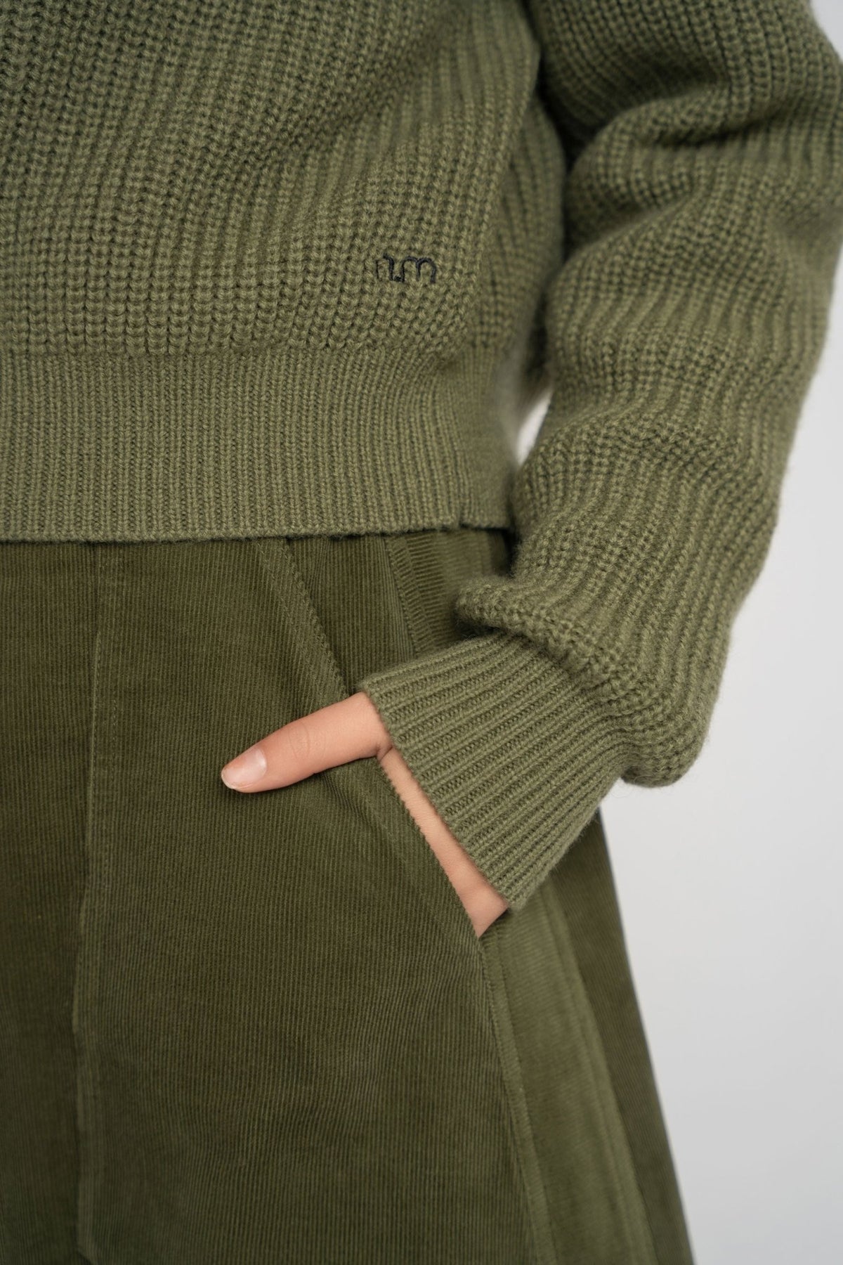 Chunky Knit Crewneck Sweater - Green - shopndotm - Young Adult/Women Clothing