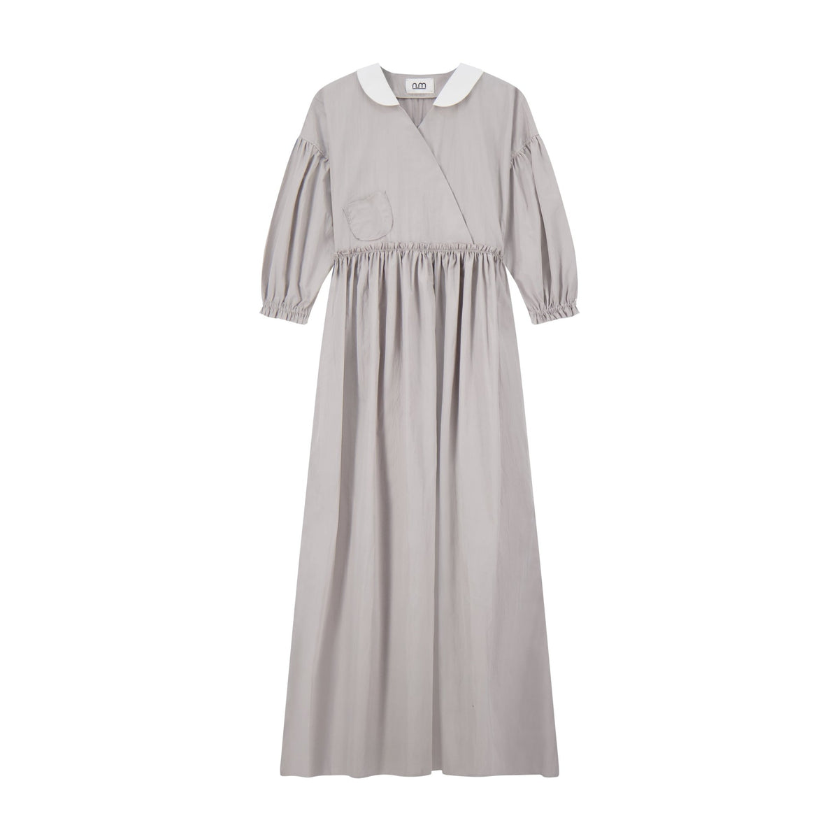 Collared Wrap Dress - Grey - shopndotm - Young Adult/Women Clothing