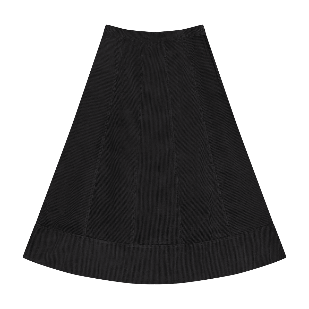 Corduroy Paneled Skirt - Black - shopndotm - Young Adult/Women Clothing