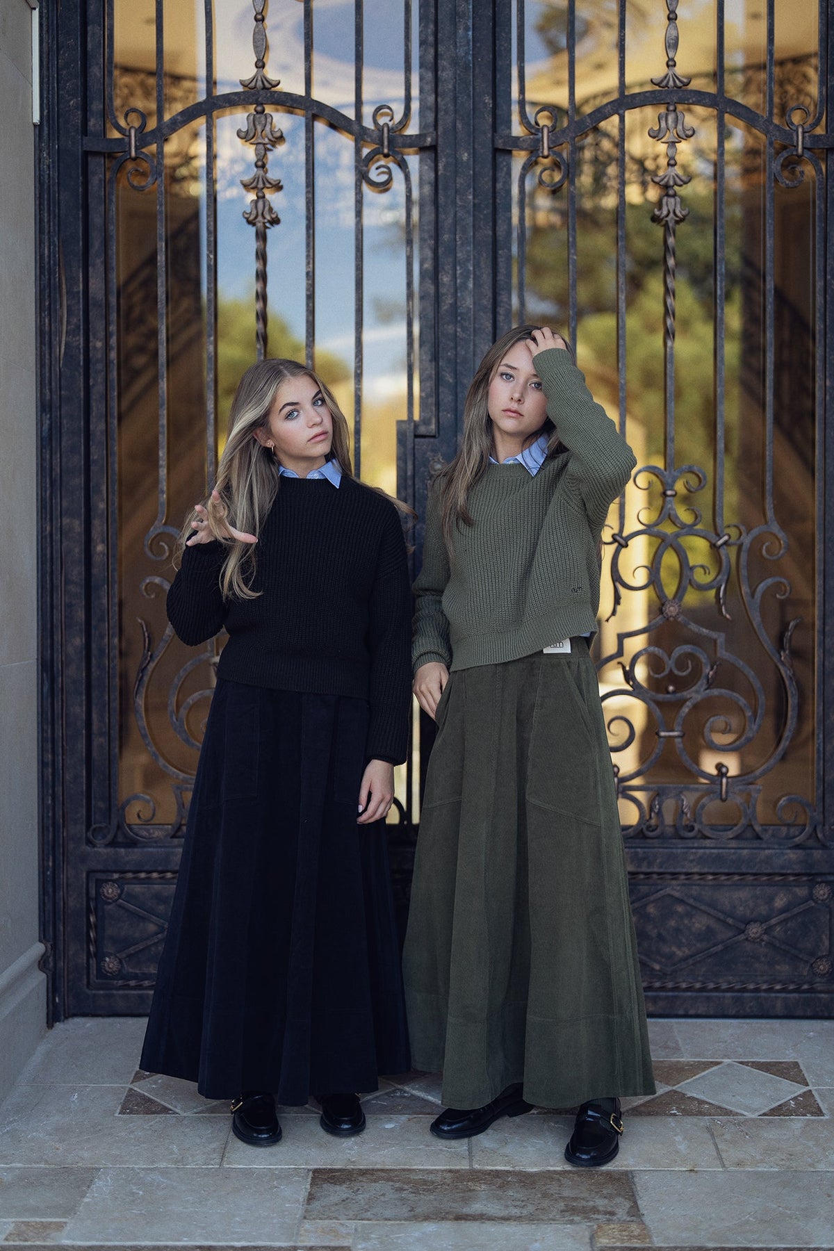 Corduroy Skirt With Big Pockets - Green - shopndotm - Young Adult/Women Clothing