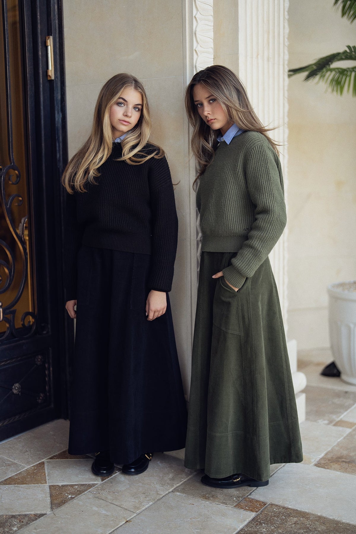 Corduroy Skirt With Big Pockets - Green - shopndotm - Young Adult/Women Clothing