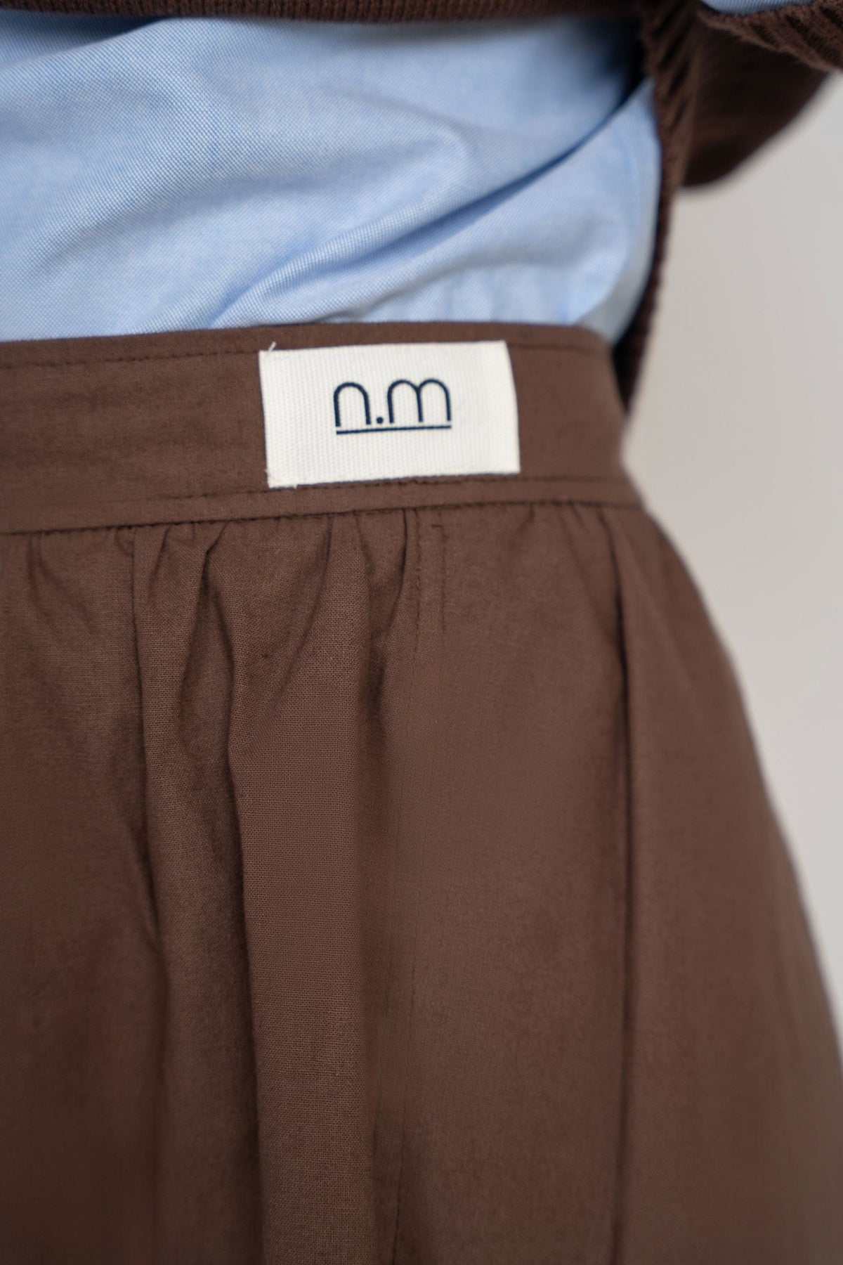 Cotton Gathered Skirt - Brown - shopndotm - Young Adult/Women Clothing