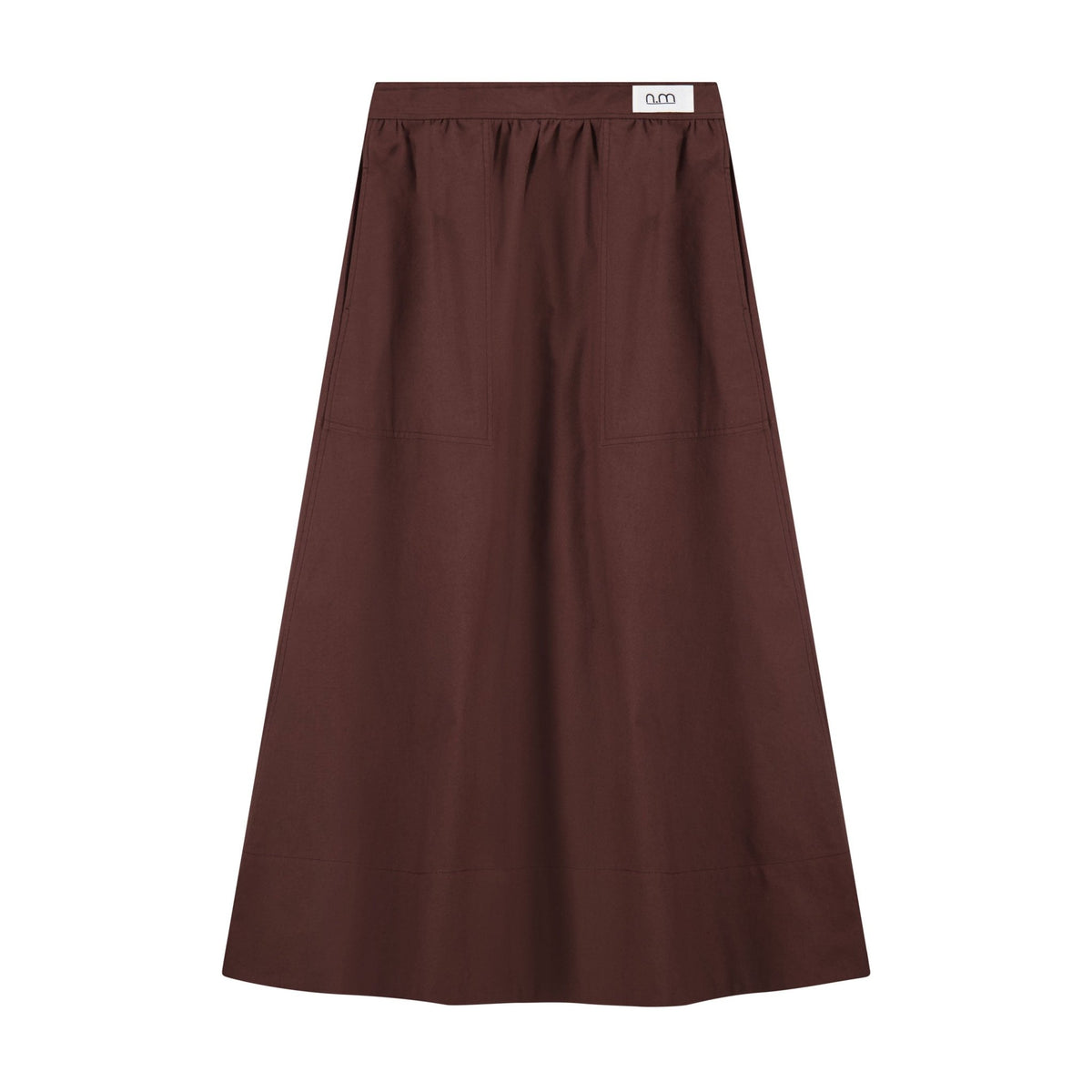Cotton Gathered Skirt - Brown - shopndotm - Young Adult/Women Clothing
