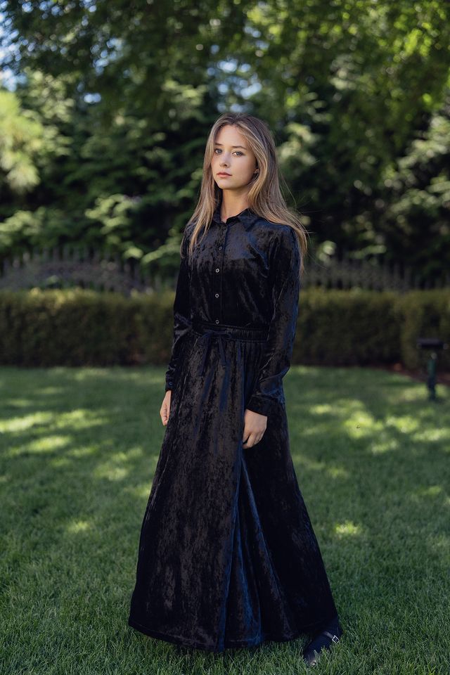 Crushed Velvet Button Down Set - Black - shopndotm - Young Adult/Women Clothing