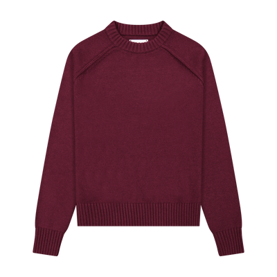 Fine Wool Sweater - Burgundy
