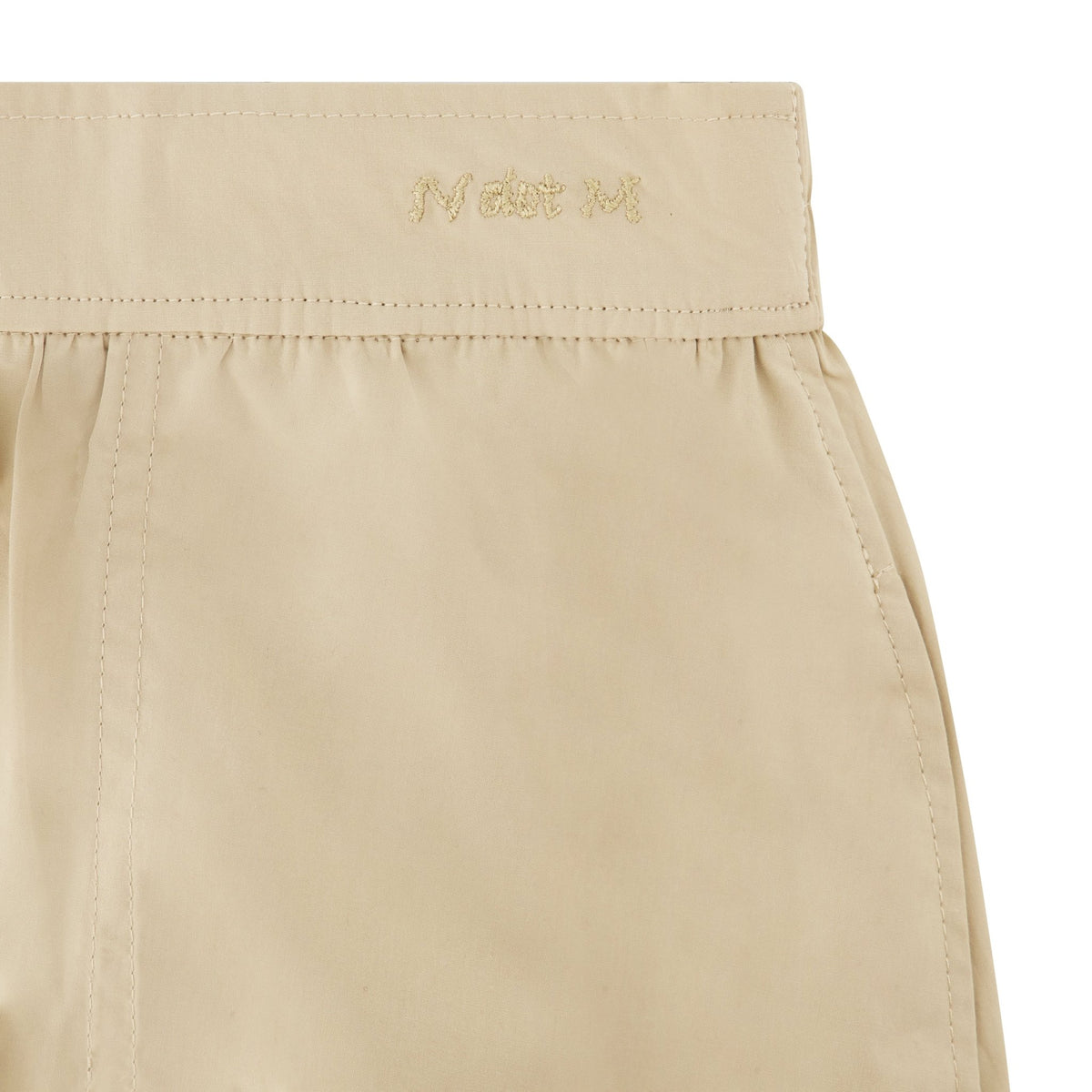 Gathered Cotton Skirt - Beige - shopndotm - Young Adult/Women Clothing