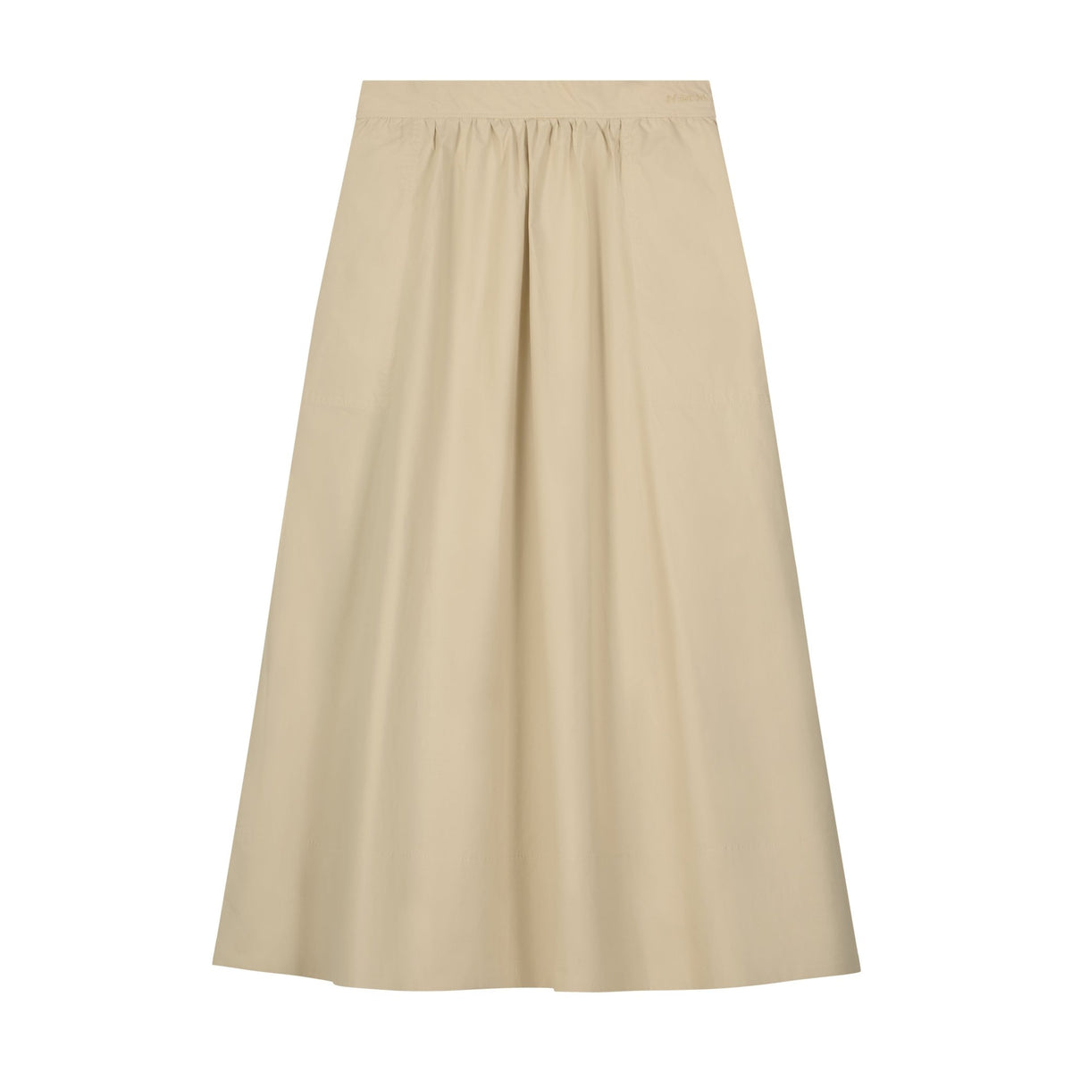 Gathered Cotton Skirt - Beige - shopndotm - Young Adult/Women Clothing