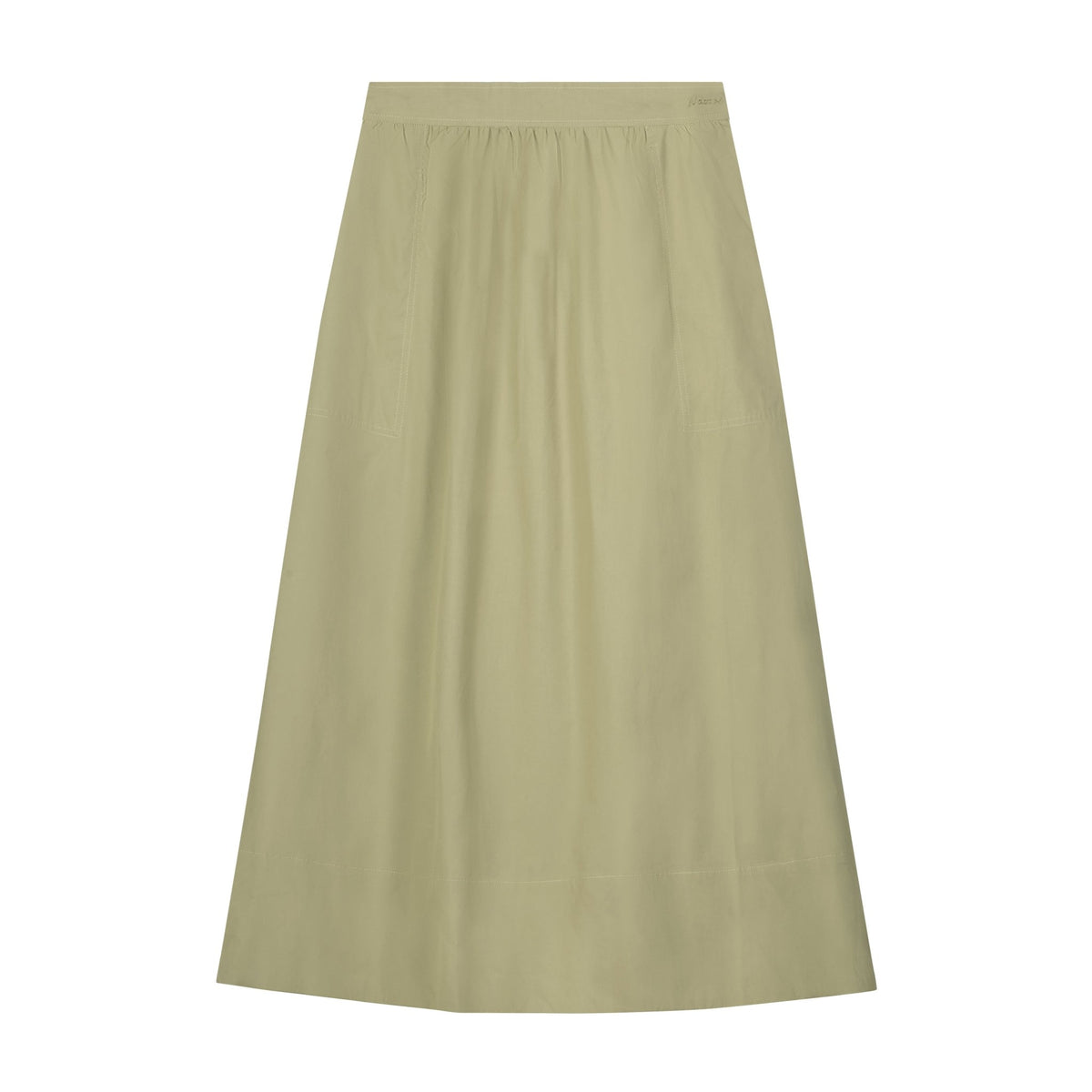 Gathered Cotton Skirt - Sage - shopndotm - Young Adult/Women Clothing