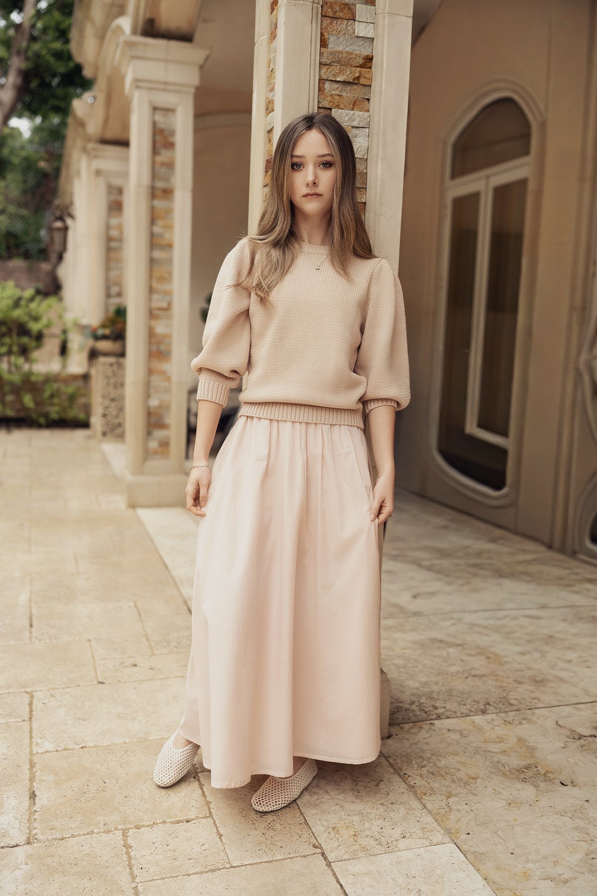 Gathered Voile Skirt - Chloe Peach - shopndotm - Teen Clothing