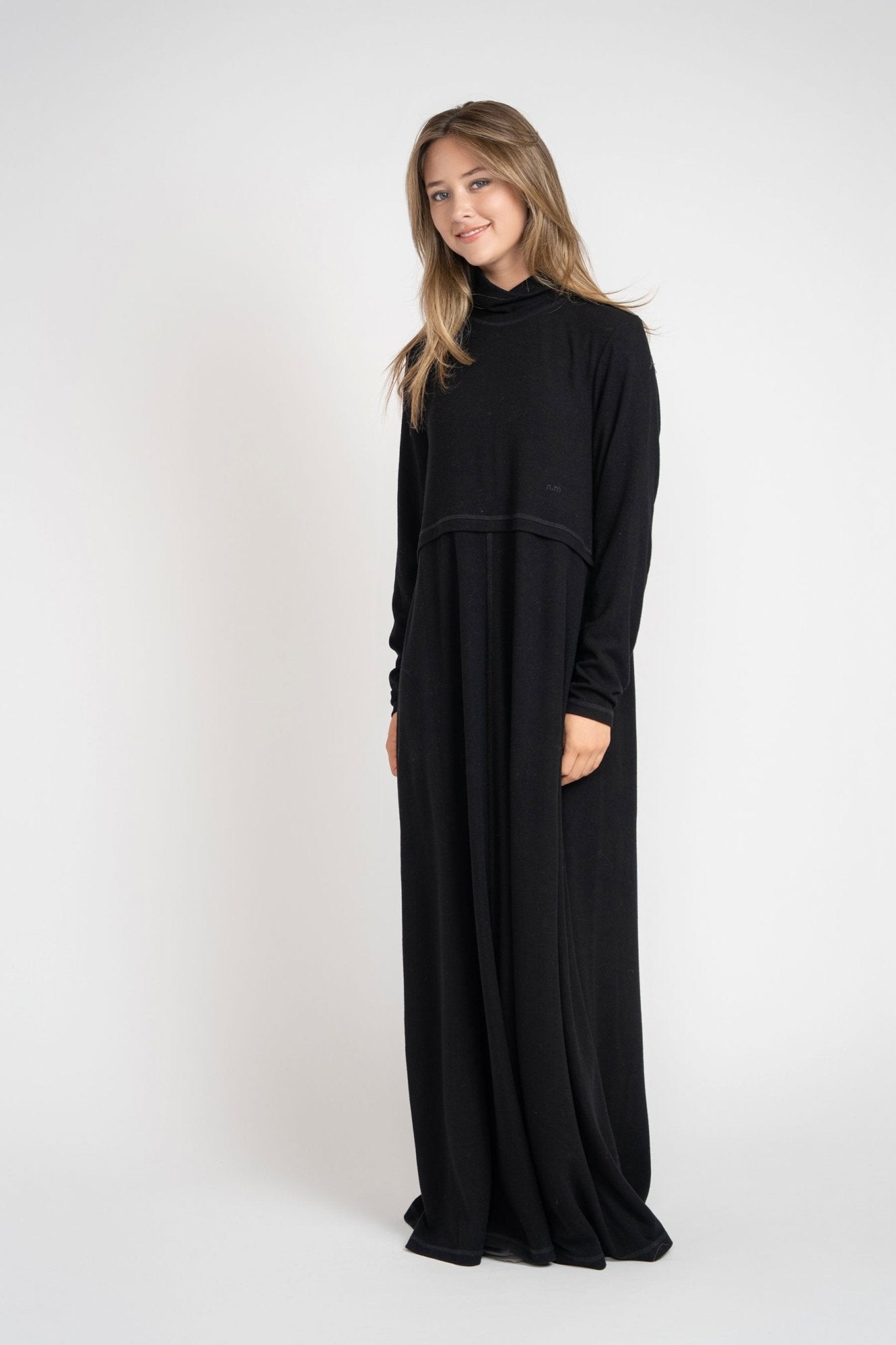 Jersey Long Sleeve Maxi - Black - shopndotm - Teen Clothing