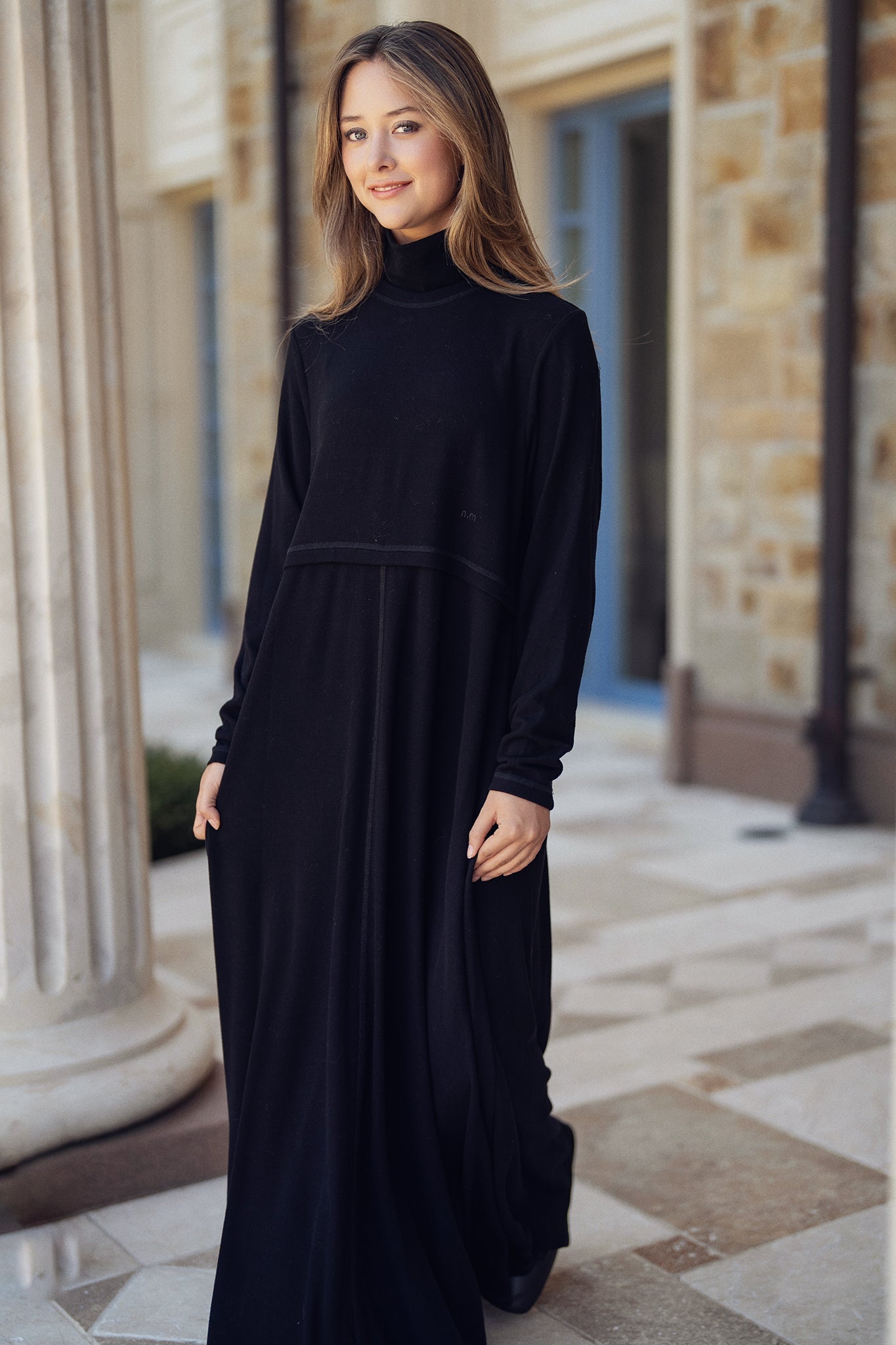 Jersey Long Sleeve Maxi - Black - shopndotm - Teen Clothing
