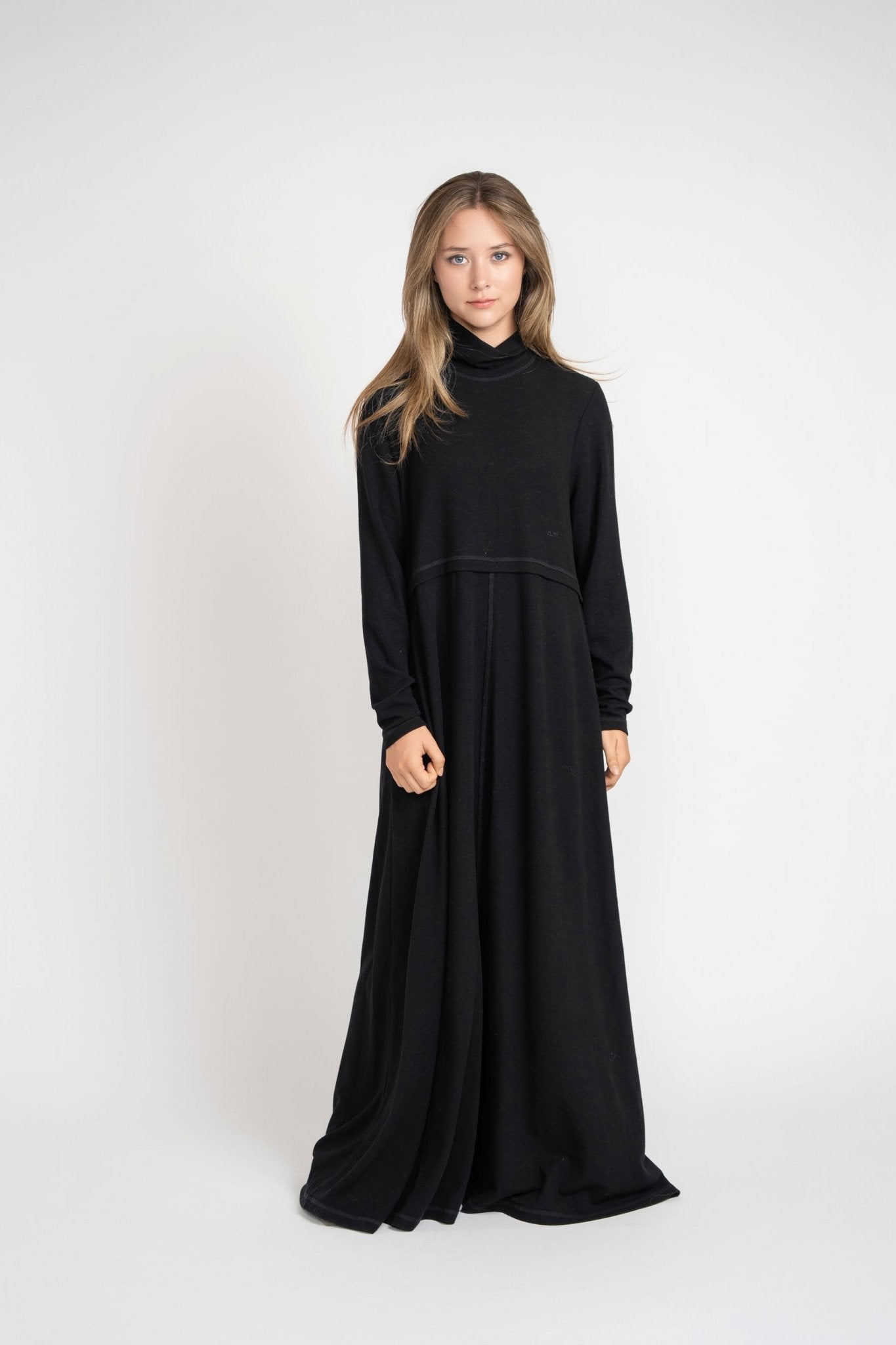 Jersey Long Sleeve Maxi - Black - shopndotm - Teen Clothing