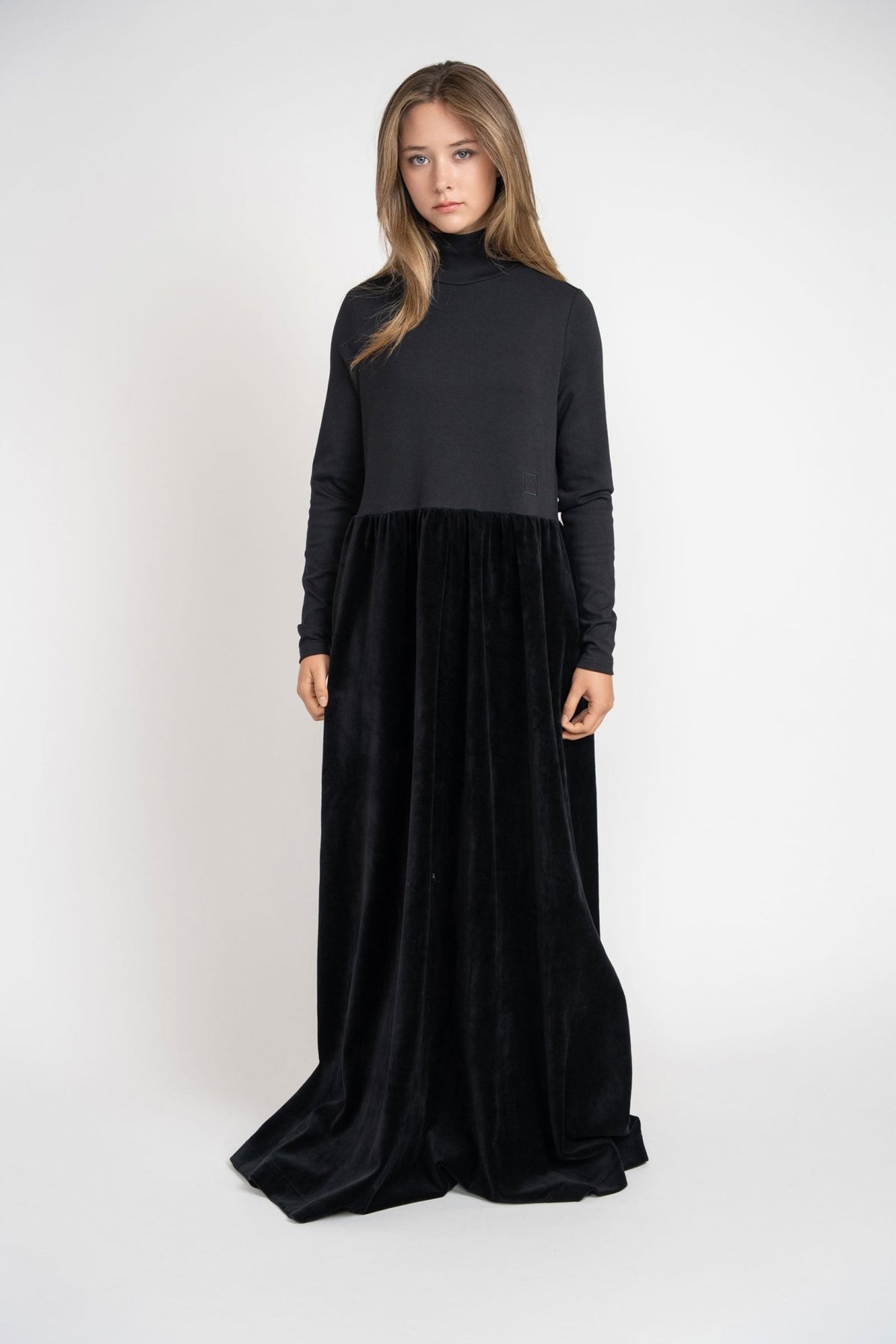 Jersey Top And Velour Bottom Maxi - Black - shopndotm - Young Adult/Women Clothing