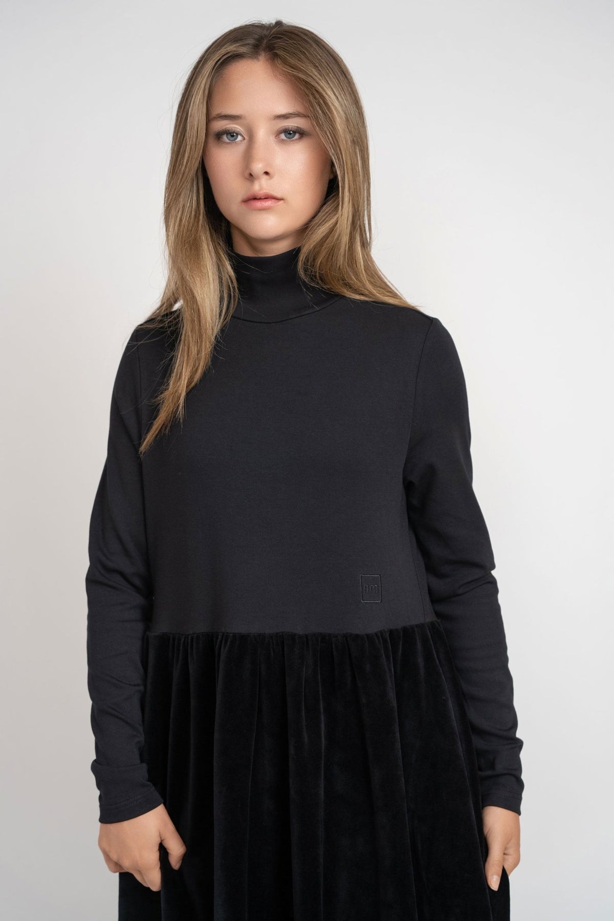 Jersey Top And Velour Bottom Maxi - Black - shopndotm - Young Adult/Women Clothing
