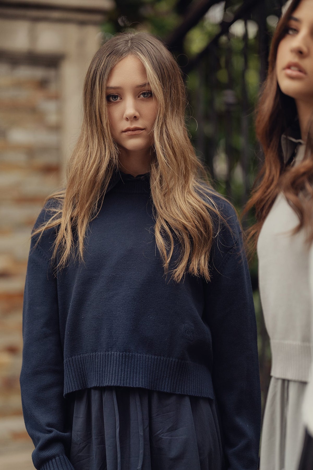 Knit Cropped Sweater - Blue - shopndotm - Teen Clothing