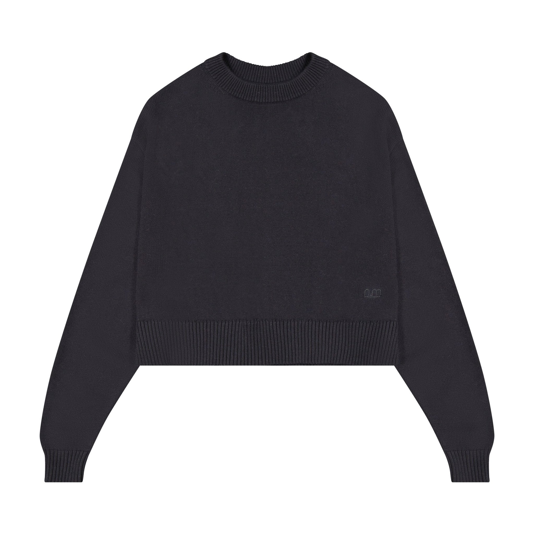 Knit Cropped Sweater For Slip Maxi - Black - shopndotm - Teen Clothing