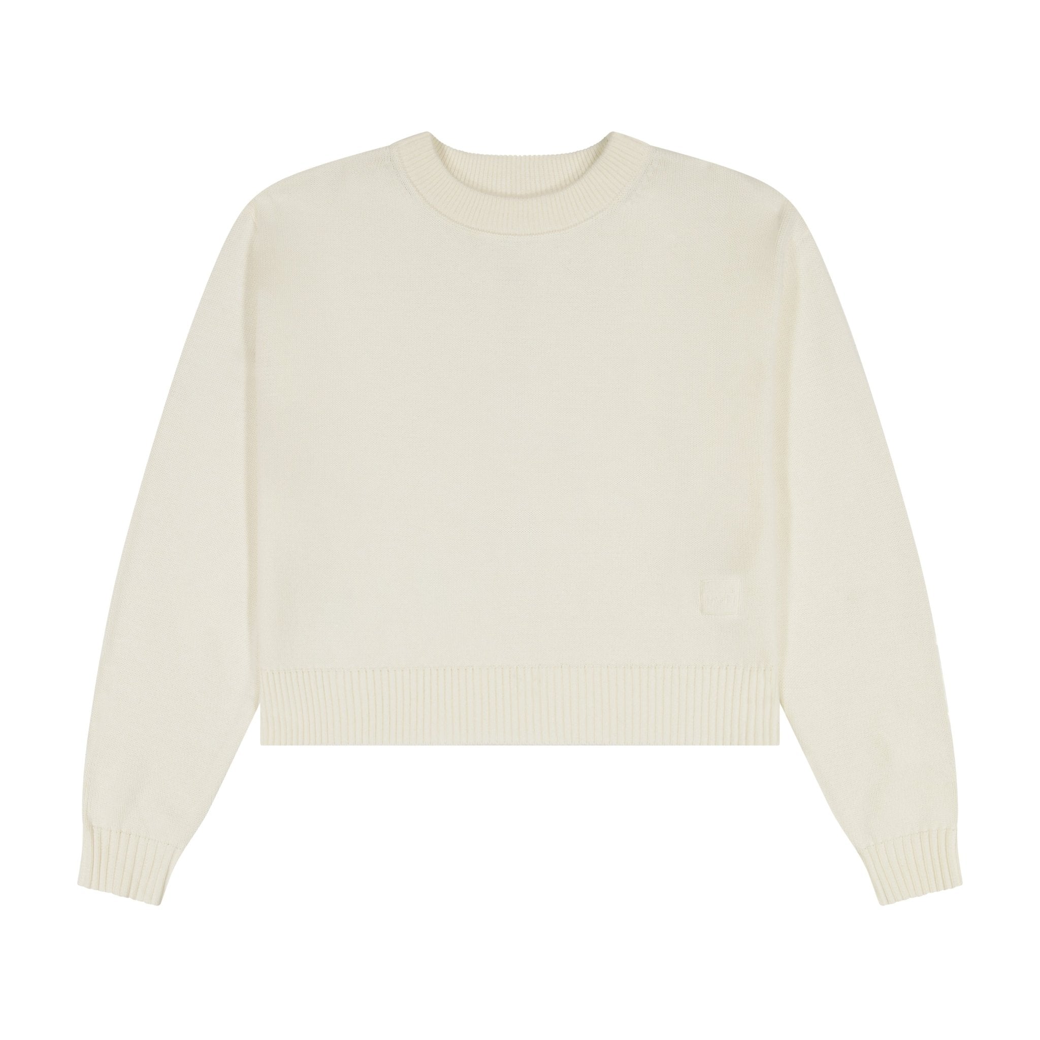Knit Cropped Sweater - White - shopndotm - Teen Clothing