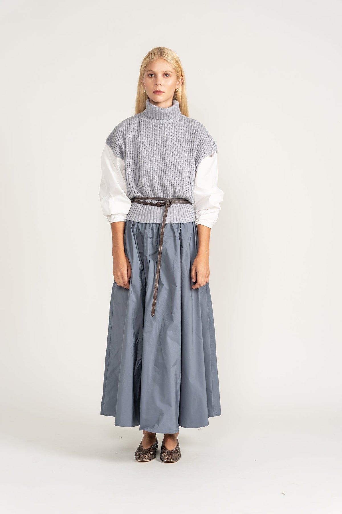 Knit Vest - Slate Blue - shopndotm - Teen Clothing