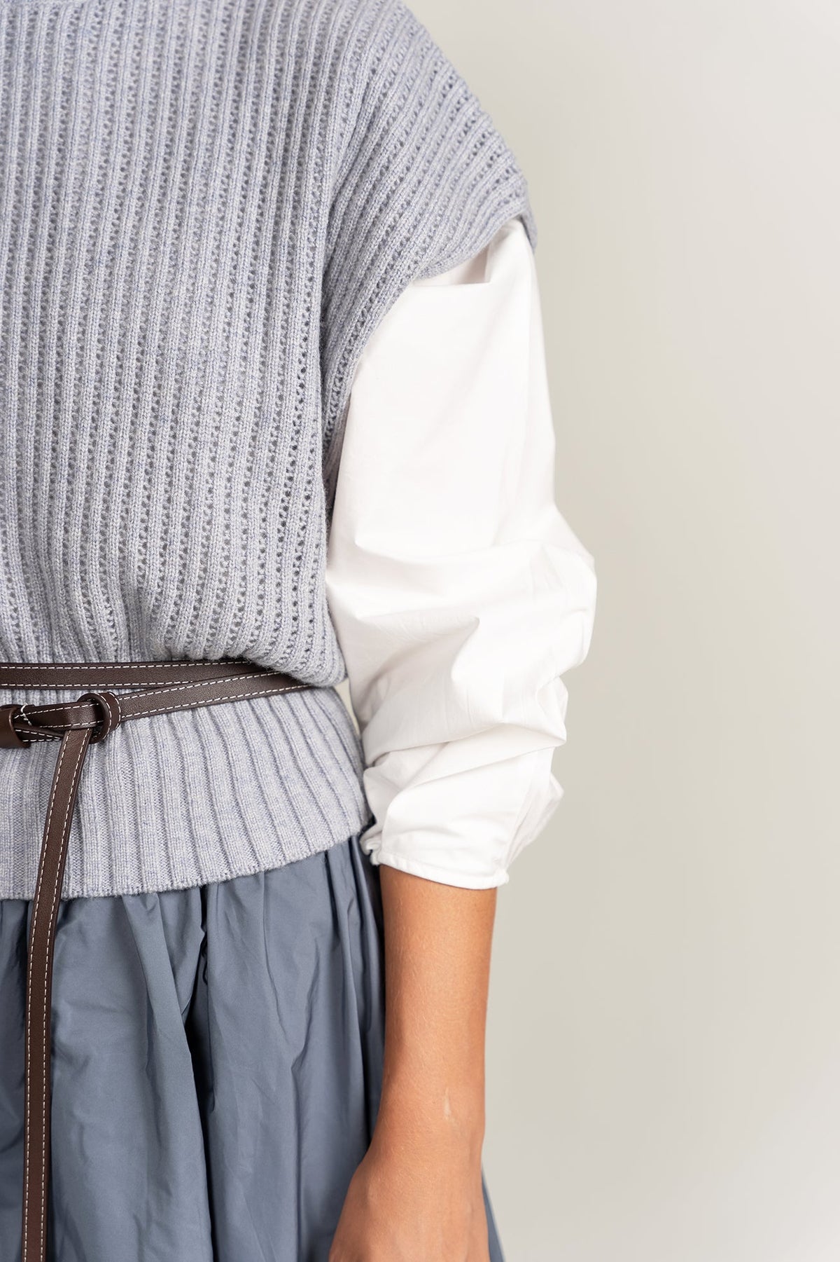 Knit Vest - Slate Blue - shopndotm - Teen Clothing