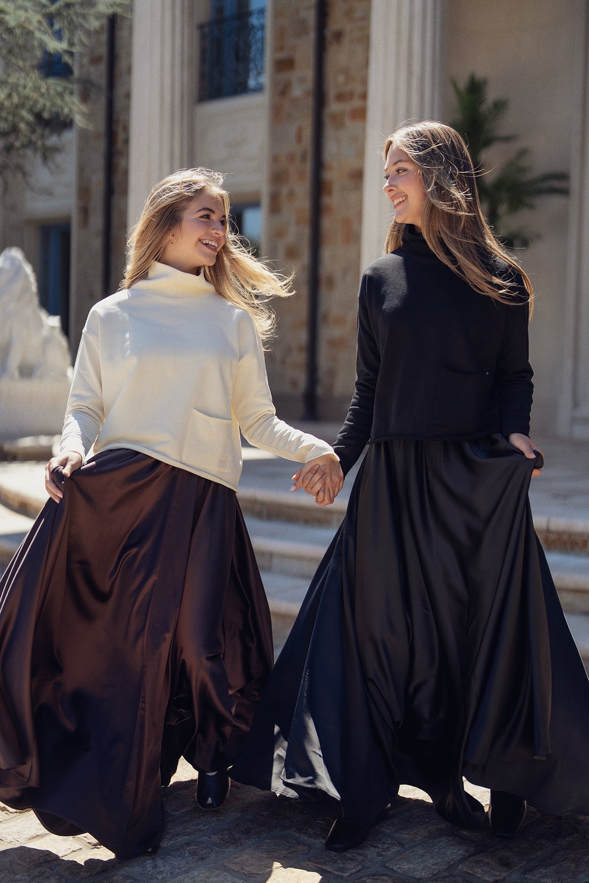 Maxi Circle Silky Skirt - Brown - shopndotm - Teen Clothing