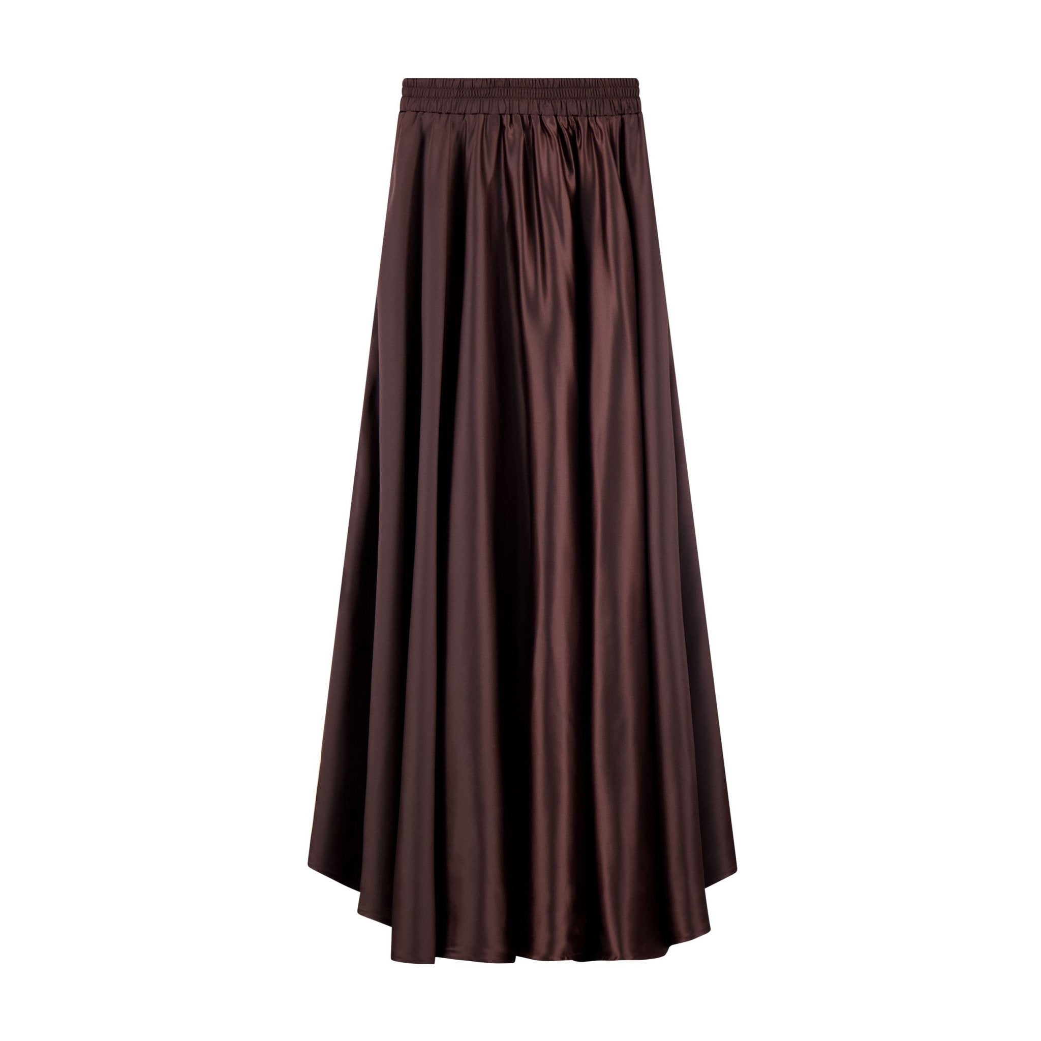 Maxi Circle Silky Skirt - Brown - shopndotm - Teen Clothing
