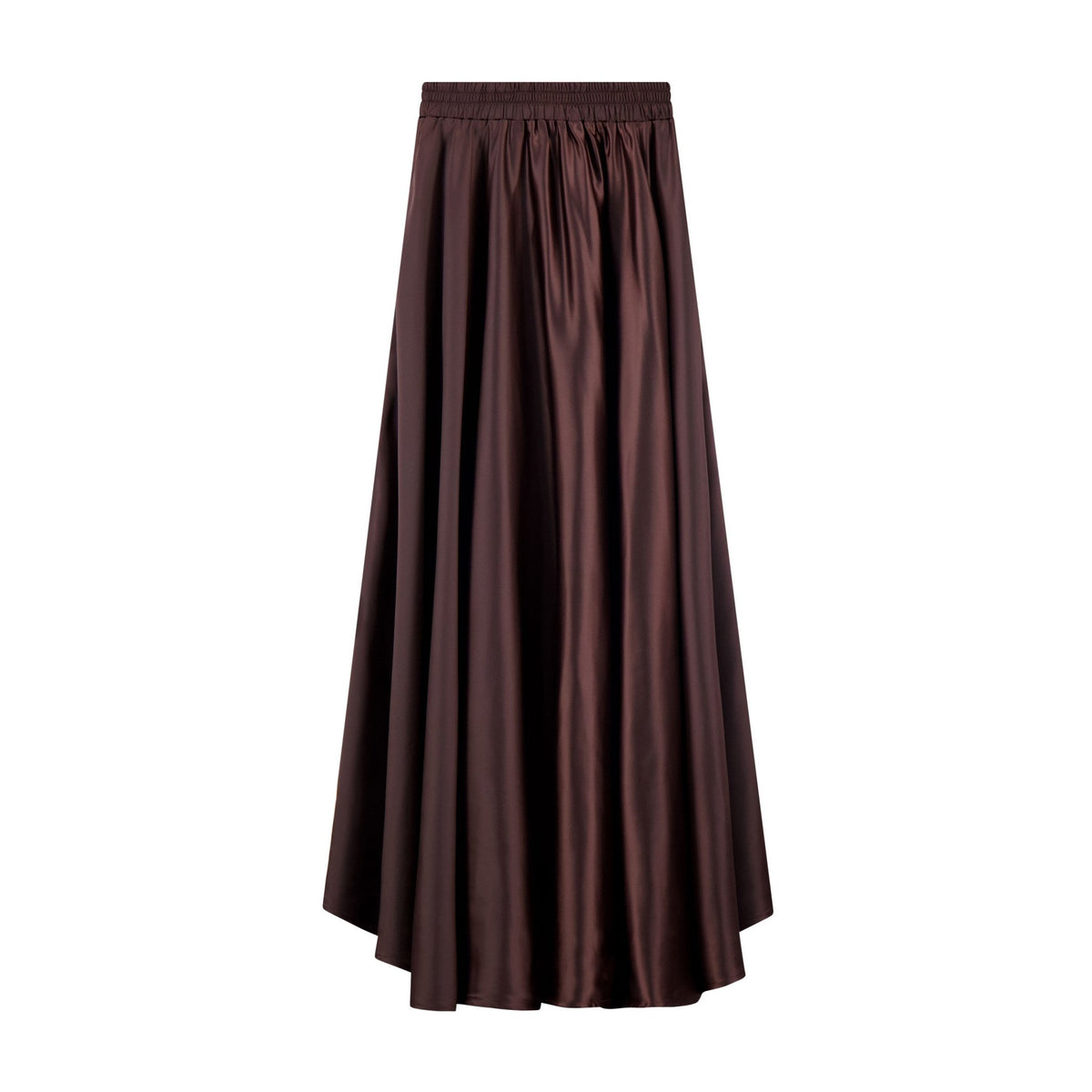 Maxi Circle Silky Skirt - Brown - shopndotm - Young Adult/Women Clothing