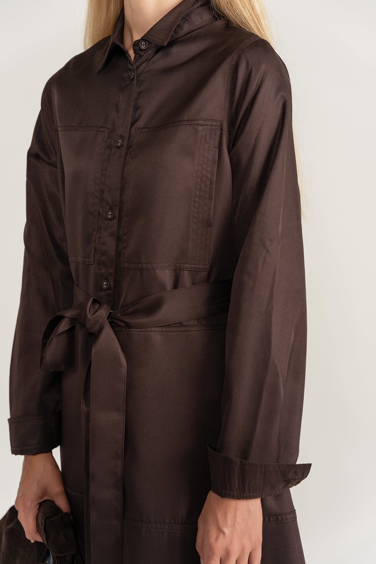 Maxi Dress W Pockets - Brown - shopndotm - Teen Clothing