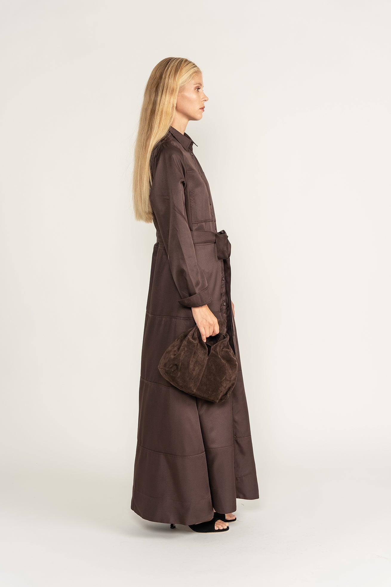 Maxi Dress W Pockets - Brown - shopndotm - Teen Clothing