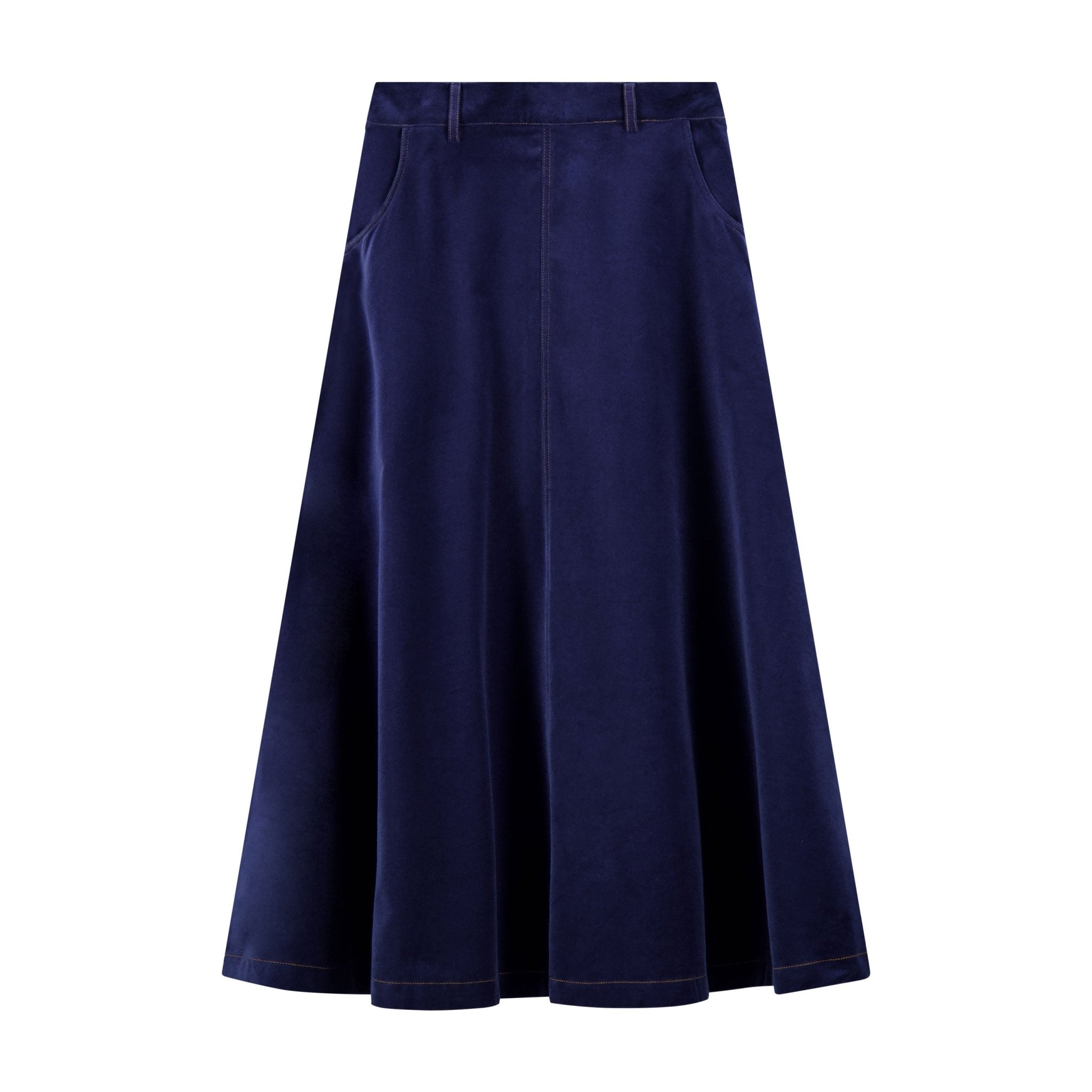Navy Velour Velvet Skirt - shopndotm - Teen Clothing