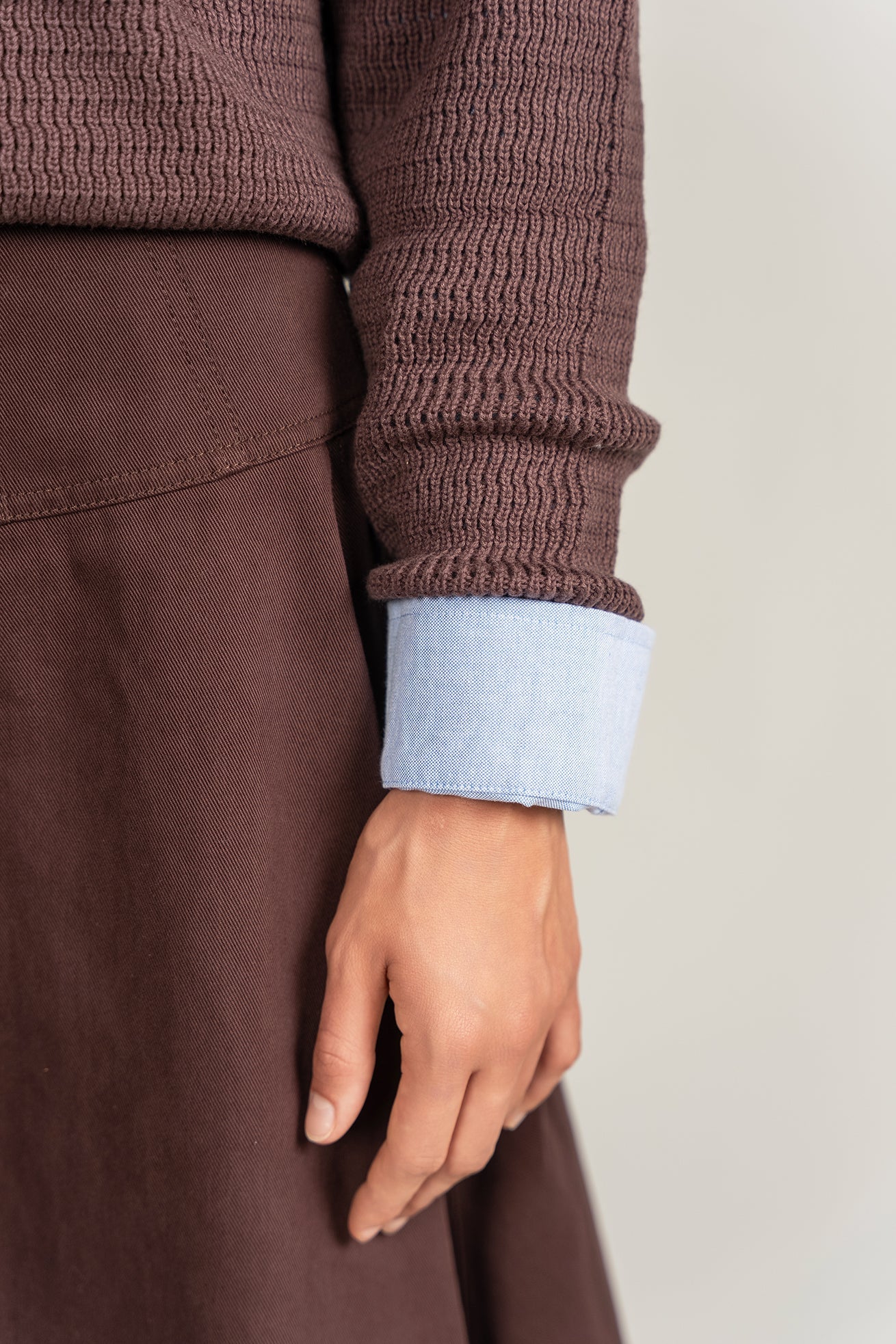 Open Knit Sweater - Brown - shopndotm - Teen Clothing