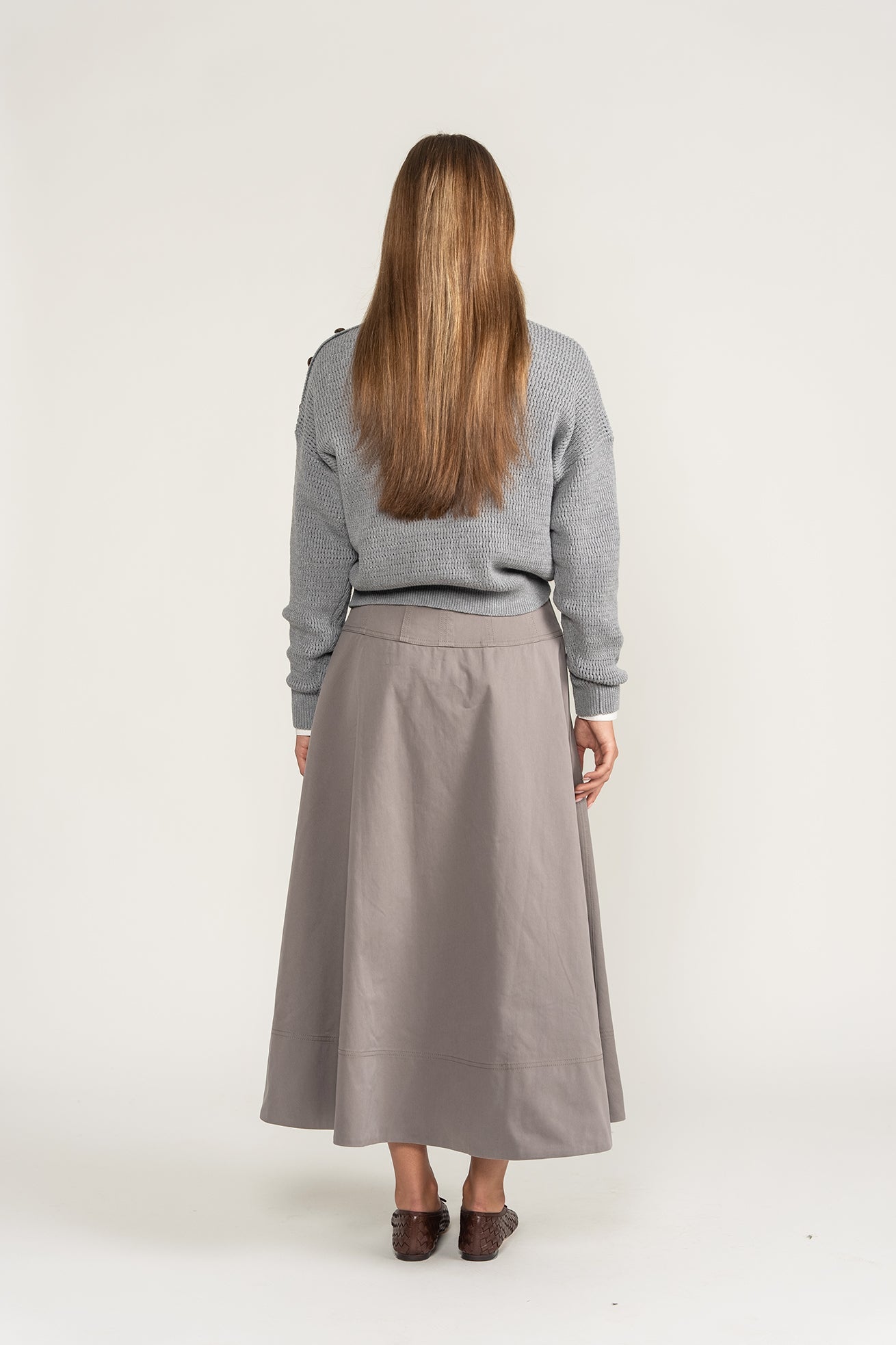 Open Knit Sweater - Taupe/Grey - shopndotm - Teen Clothing