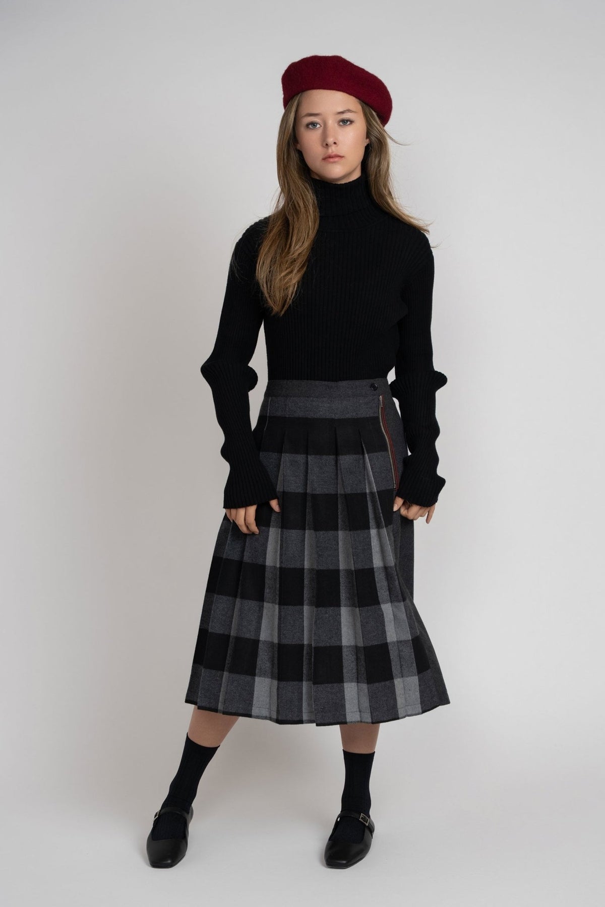 Plaid Pleated Skirt - shopndotm - Teen Clothing