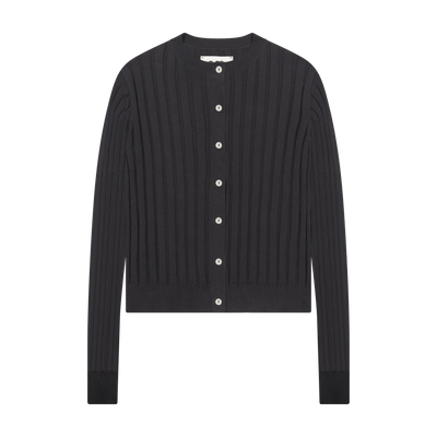 Ribbed Cardigan - Black
