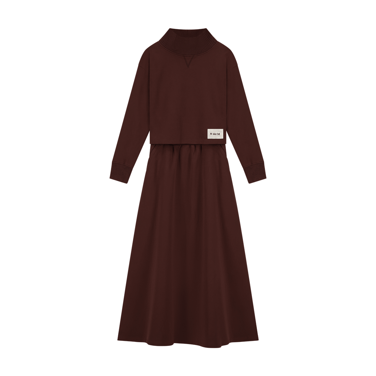 Ribbed Edge Set - Brown - shopndotm - Teen Clothing