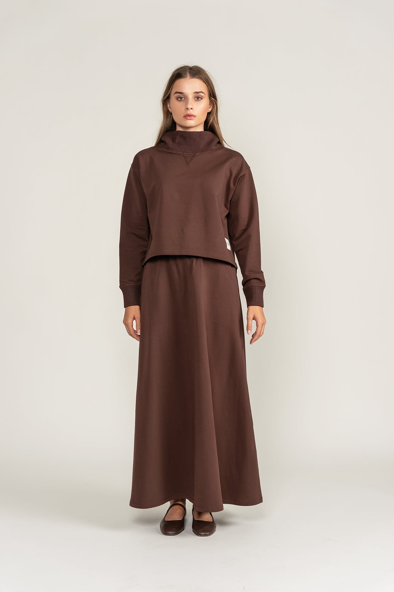Ribbed Edge Set - Brown - shopndotm - Teen Clothing