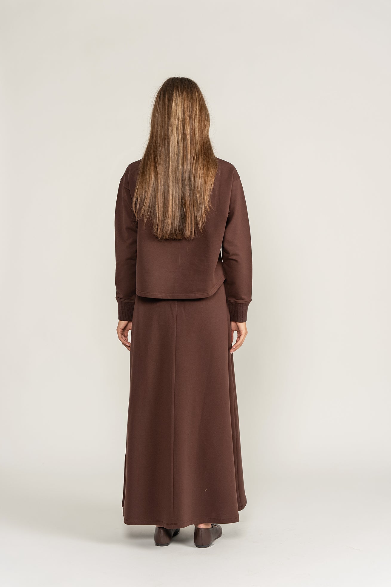 Ribbed Edge Set - Brown - shopndotm - Teen Clothing
