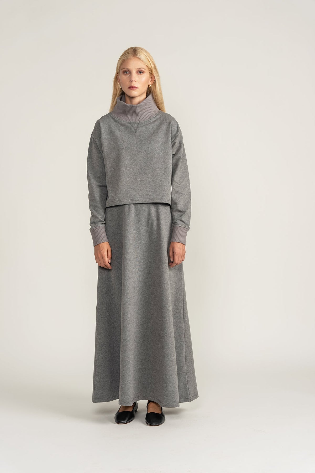 Ribbed Edge Set - Grey - shopndotm - Teen Clothing