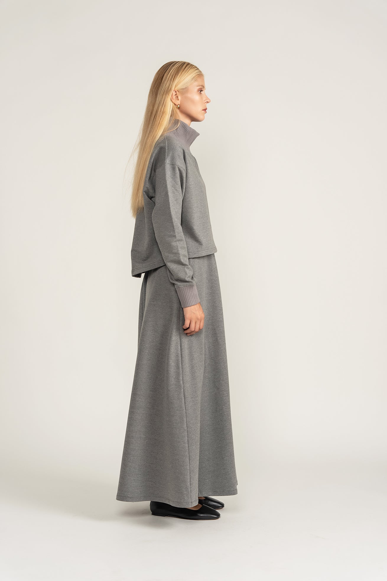 Ribbed Edge Set - Grey - shopndotm - Teen Clothing
