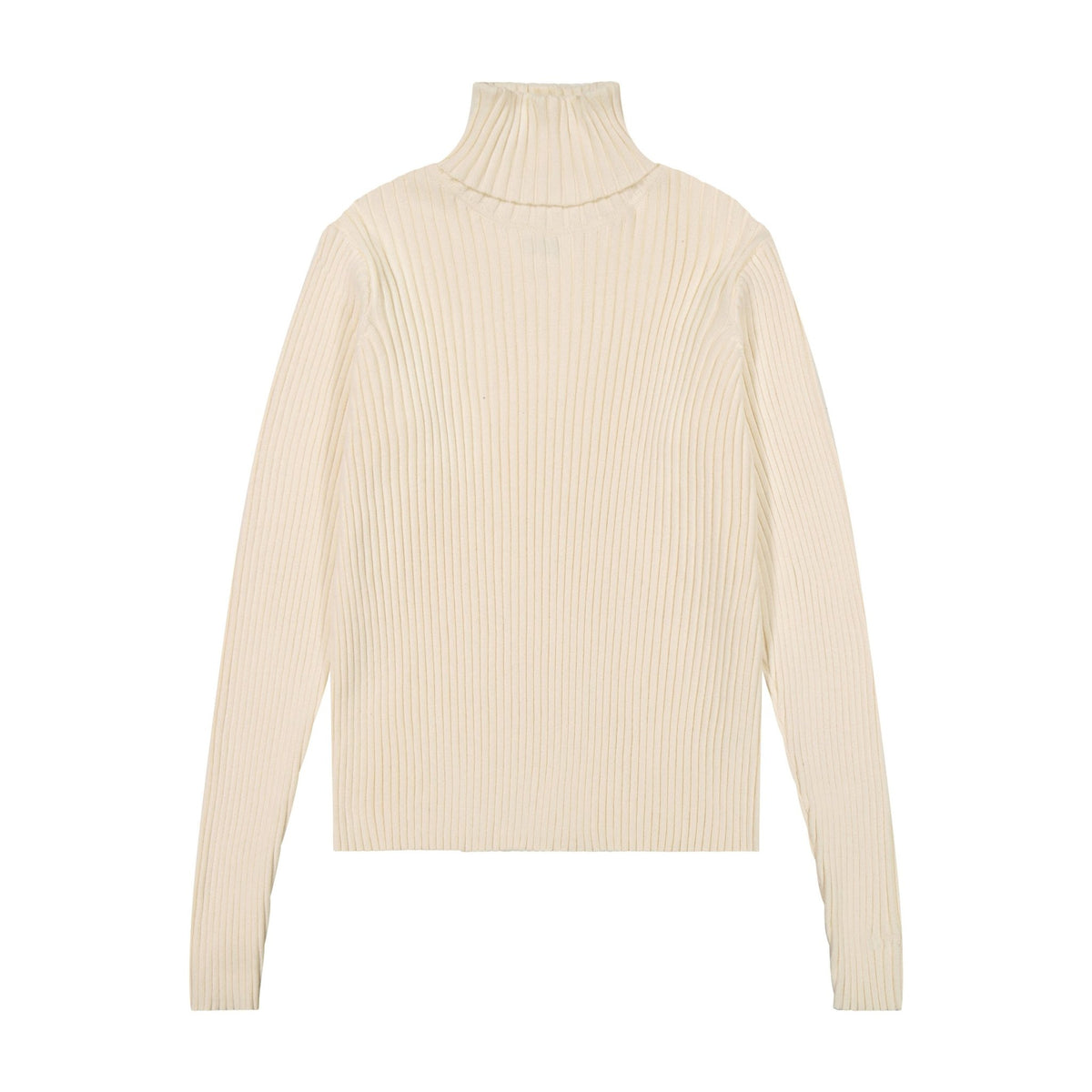 Ribbed Knit Turtleneck - Ivory - shopndotm - Young Adult/Women Clothing