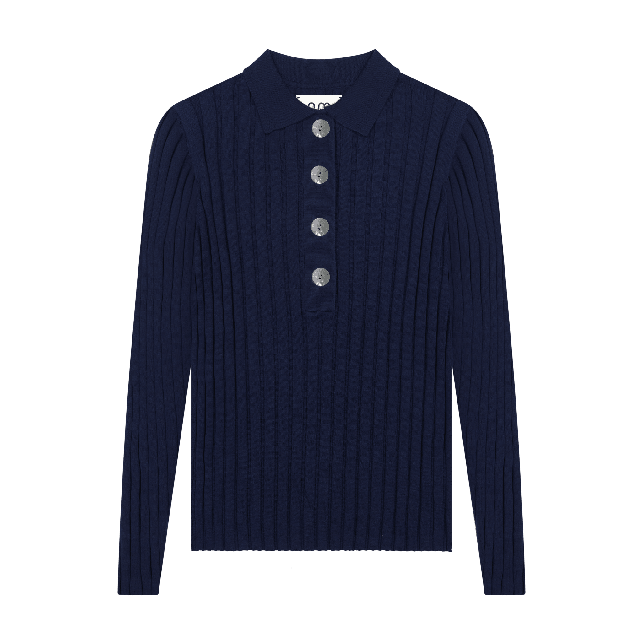 Ribbed Polo Sweater - Navy - shopndotm - Teen Clothing