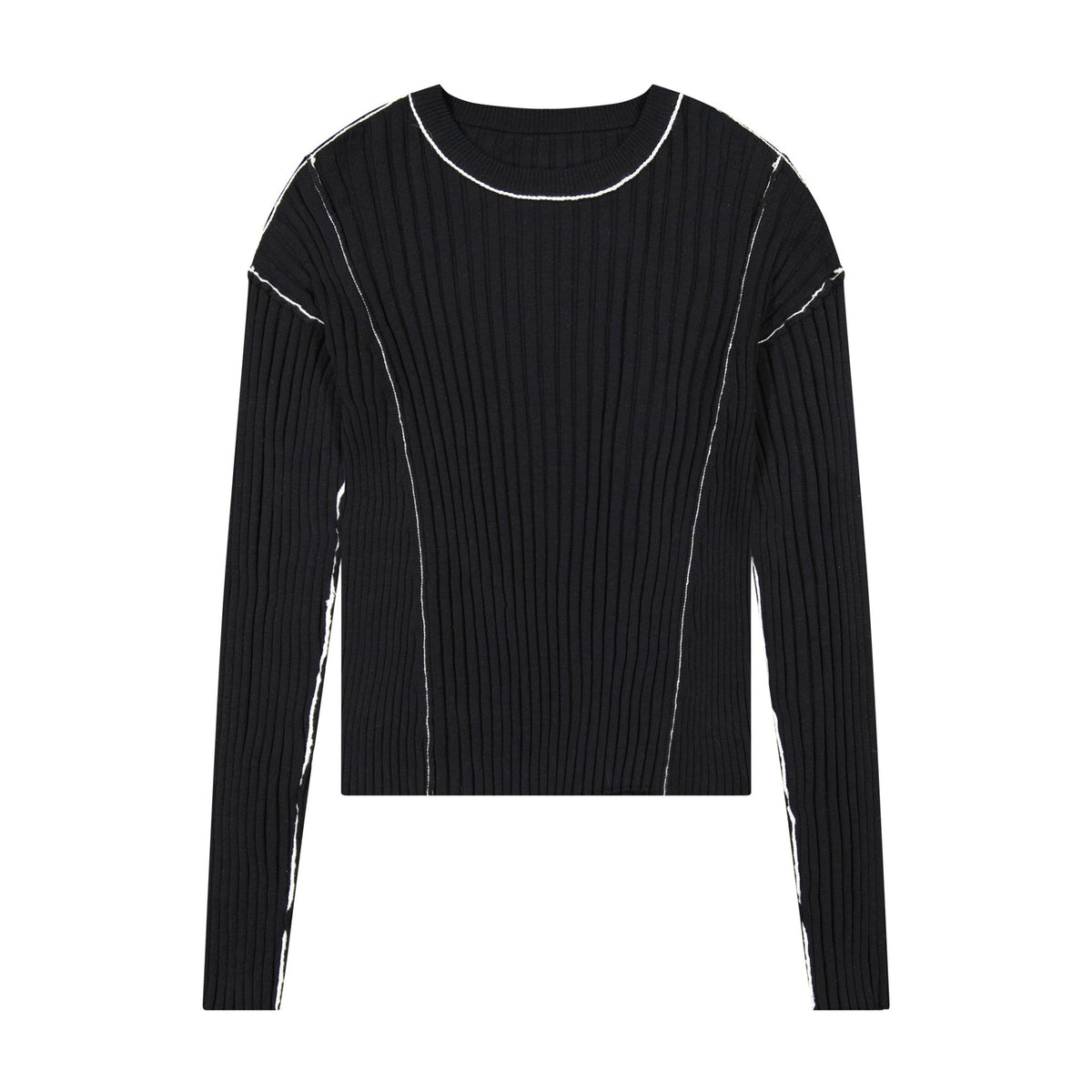 Ribbed Sweater - Black - shopndotm - Young Adult/Women Clothing