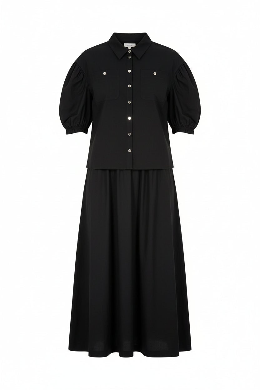 Serenity Cotton Set - Black - shopndotm - Teen Clothing