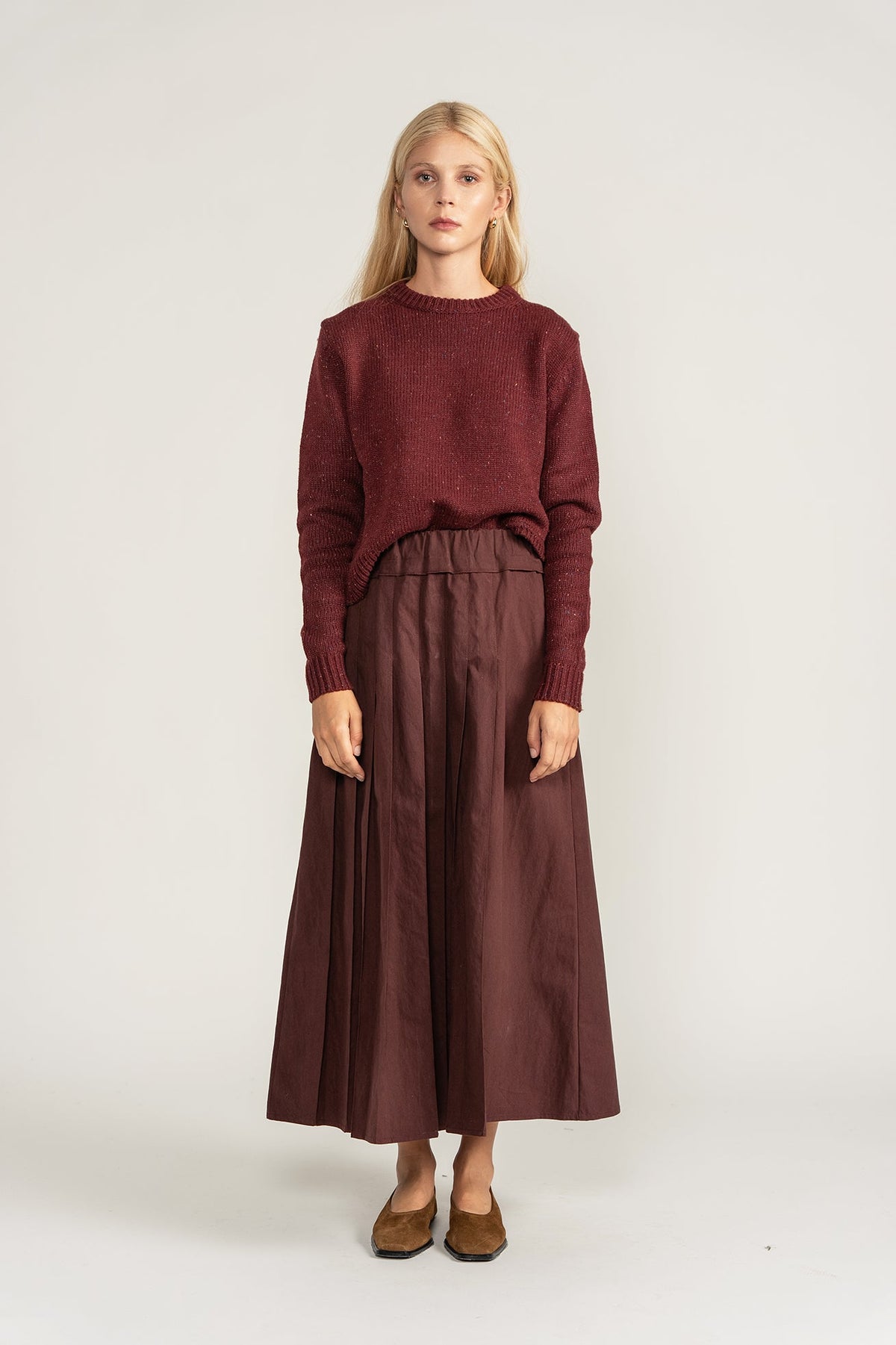 Side Panel Skirt - Burgundy - shopndotm - Teen Clothing