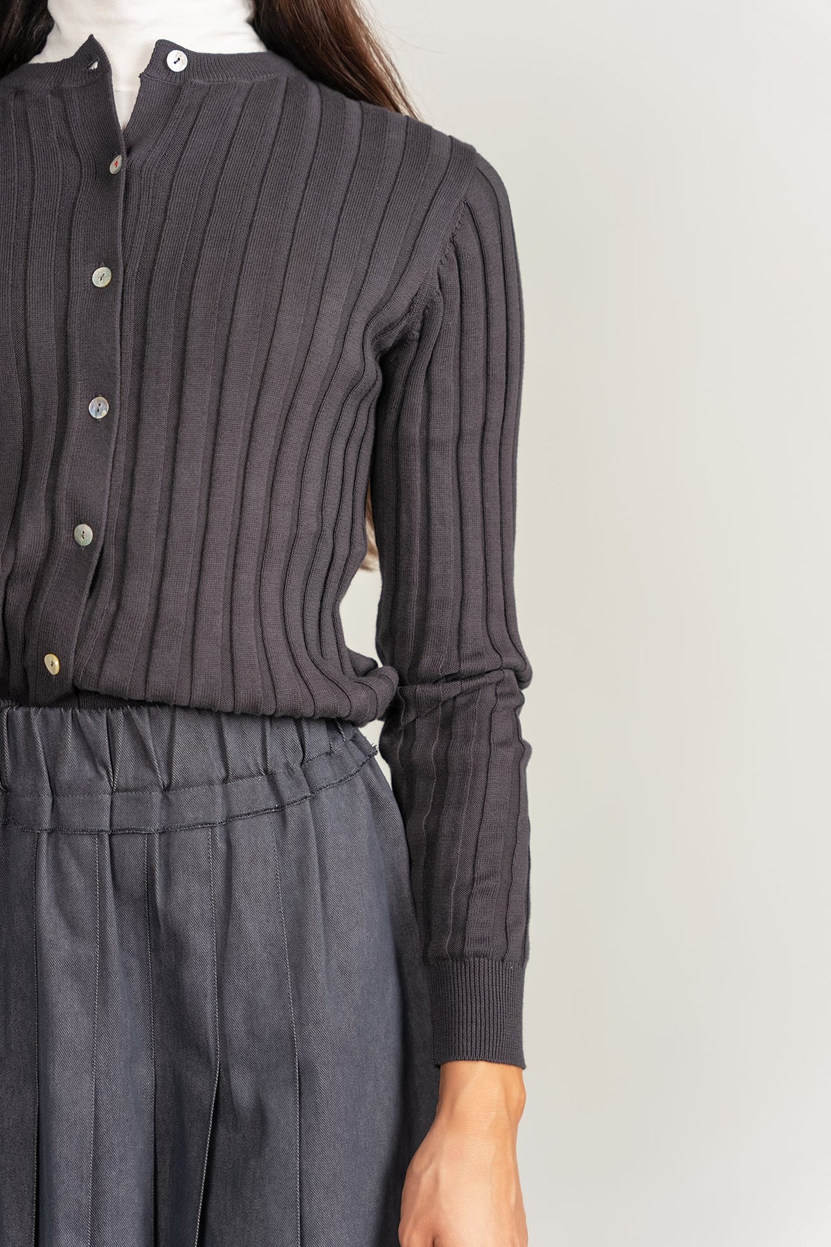 Side Panel Skirt - Dark Blue - shopndotm - Teen Clothing