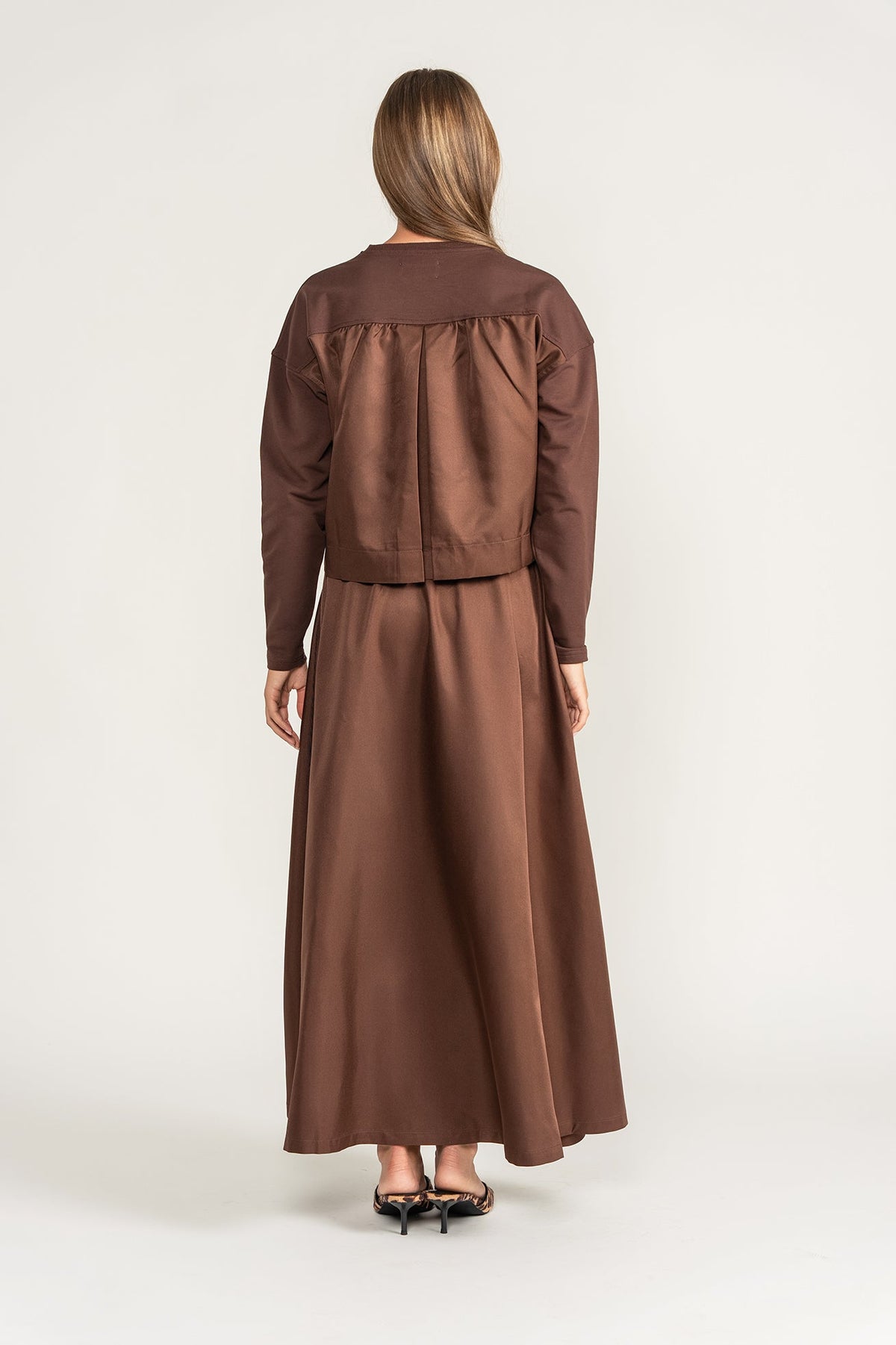 Silk Blend Set - Brown - shopndotm - Teen Clothing