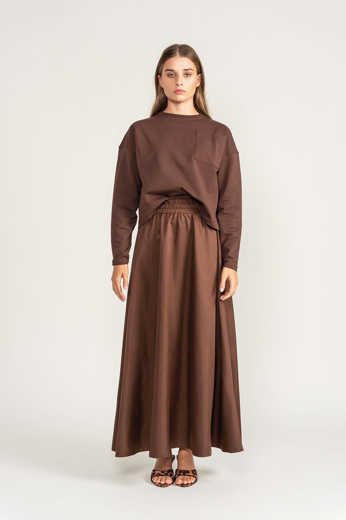 Silk Blend Set - Brown - shopndotm - Young Adult/Women Clothing