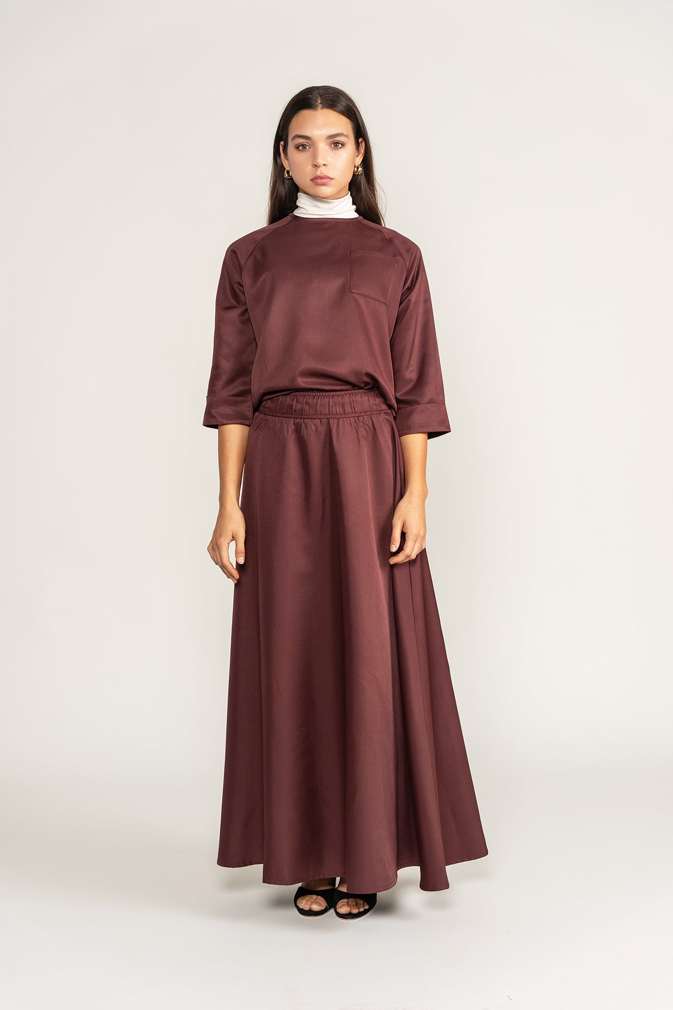 Silky Set - Burgundy - shopndotm - Teen Clothing
